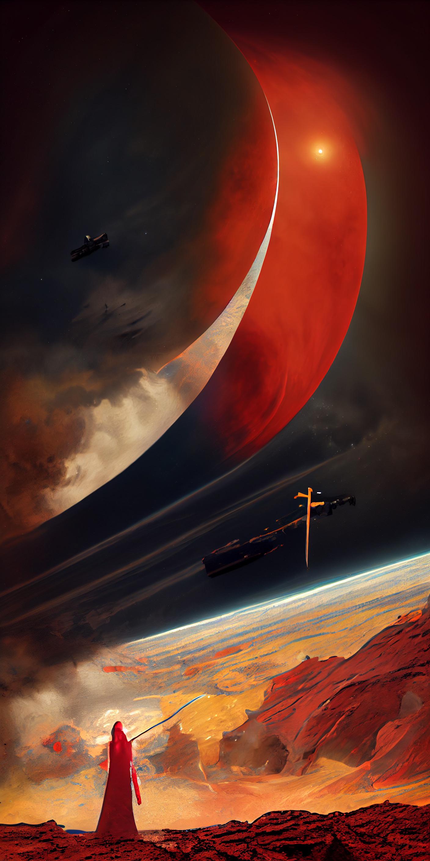 1408x2816 Dune Inspired Wallpaper AI Generated