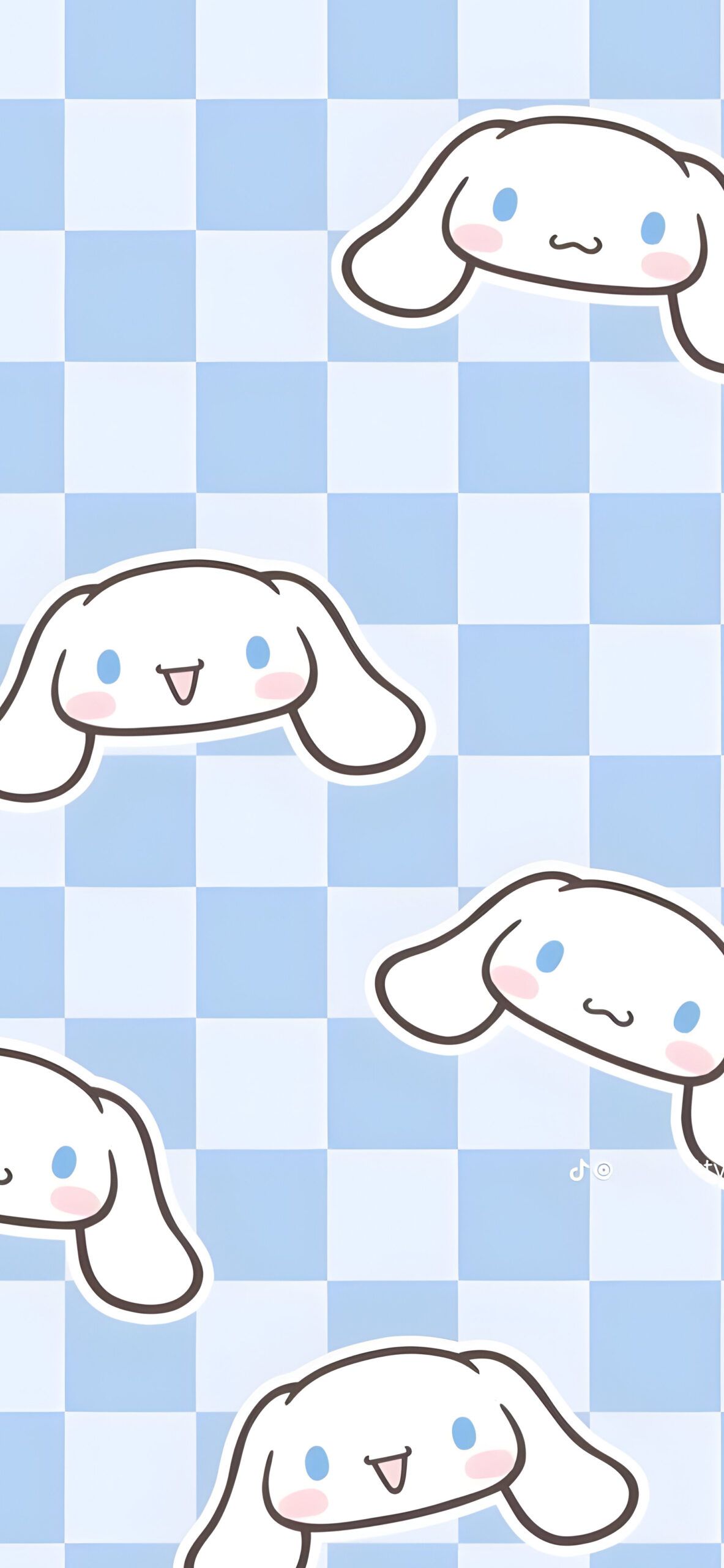 1183x2560 Cinnamoroll Checkered Blue Wallpaper