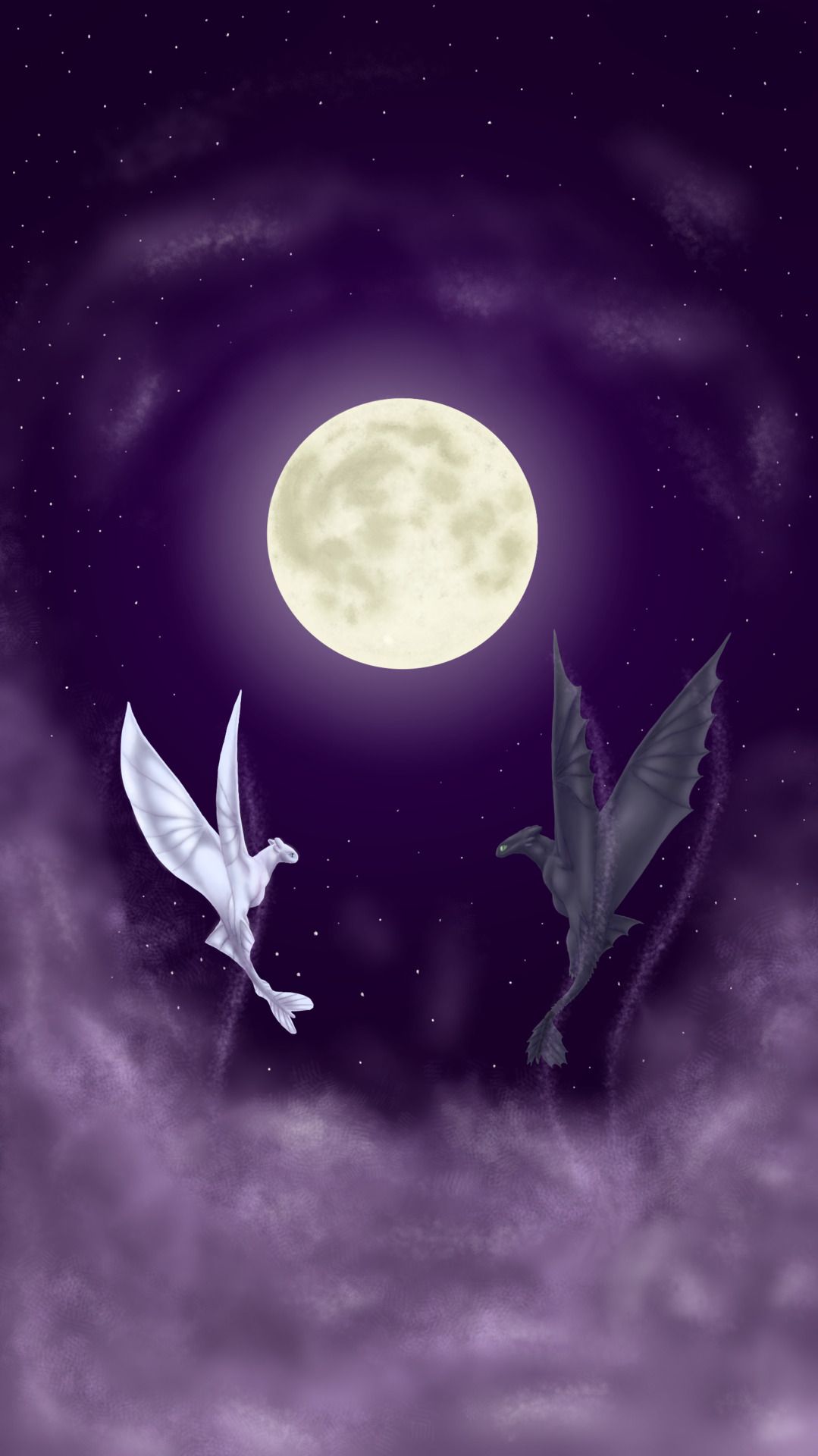 1079x1920 A Toothless Light Fury Phone Wallpaper