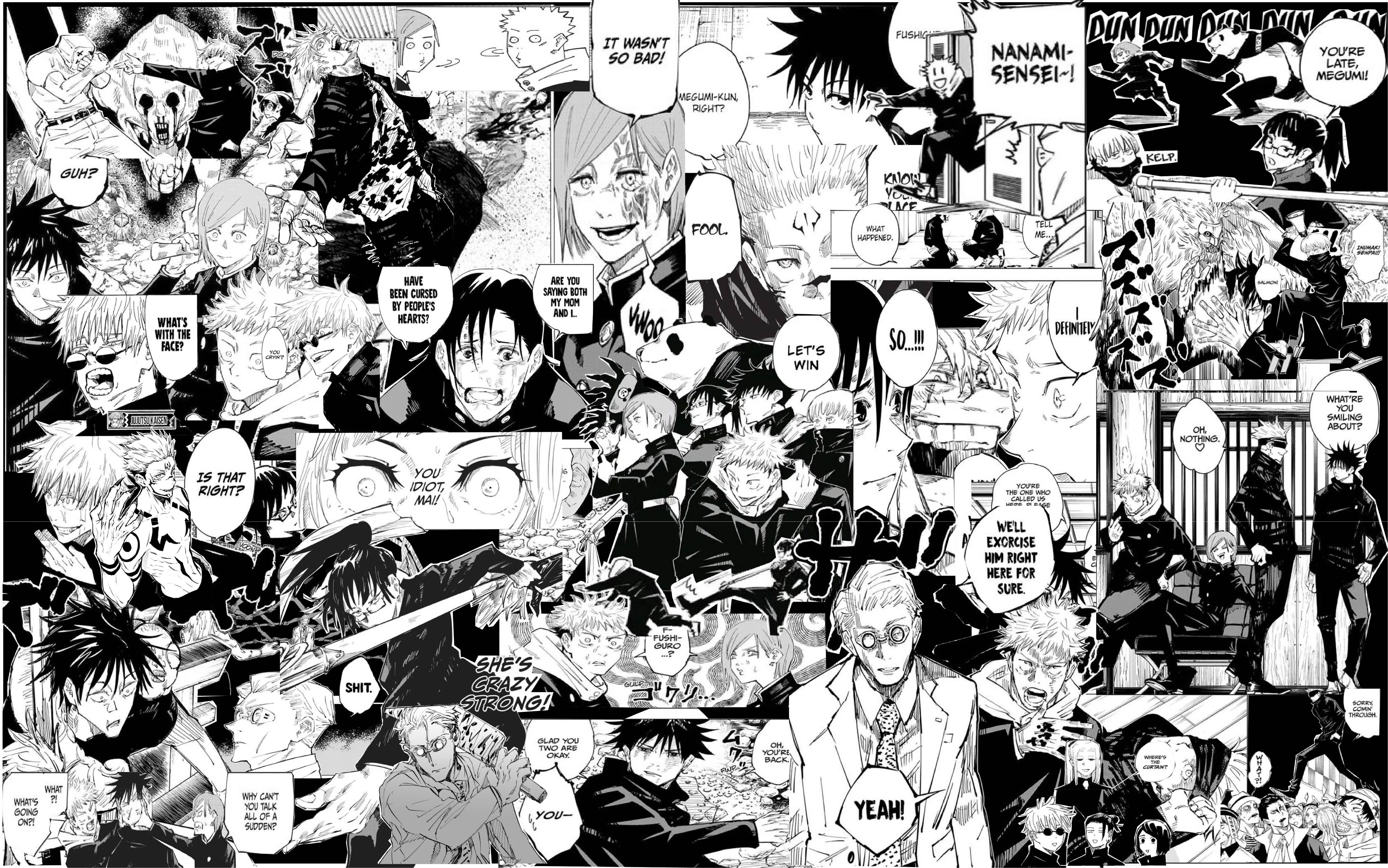 8071x5048 Jujutsu Kaisen Manga Collage 8K Ultra HD Wallpaperx5048