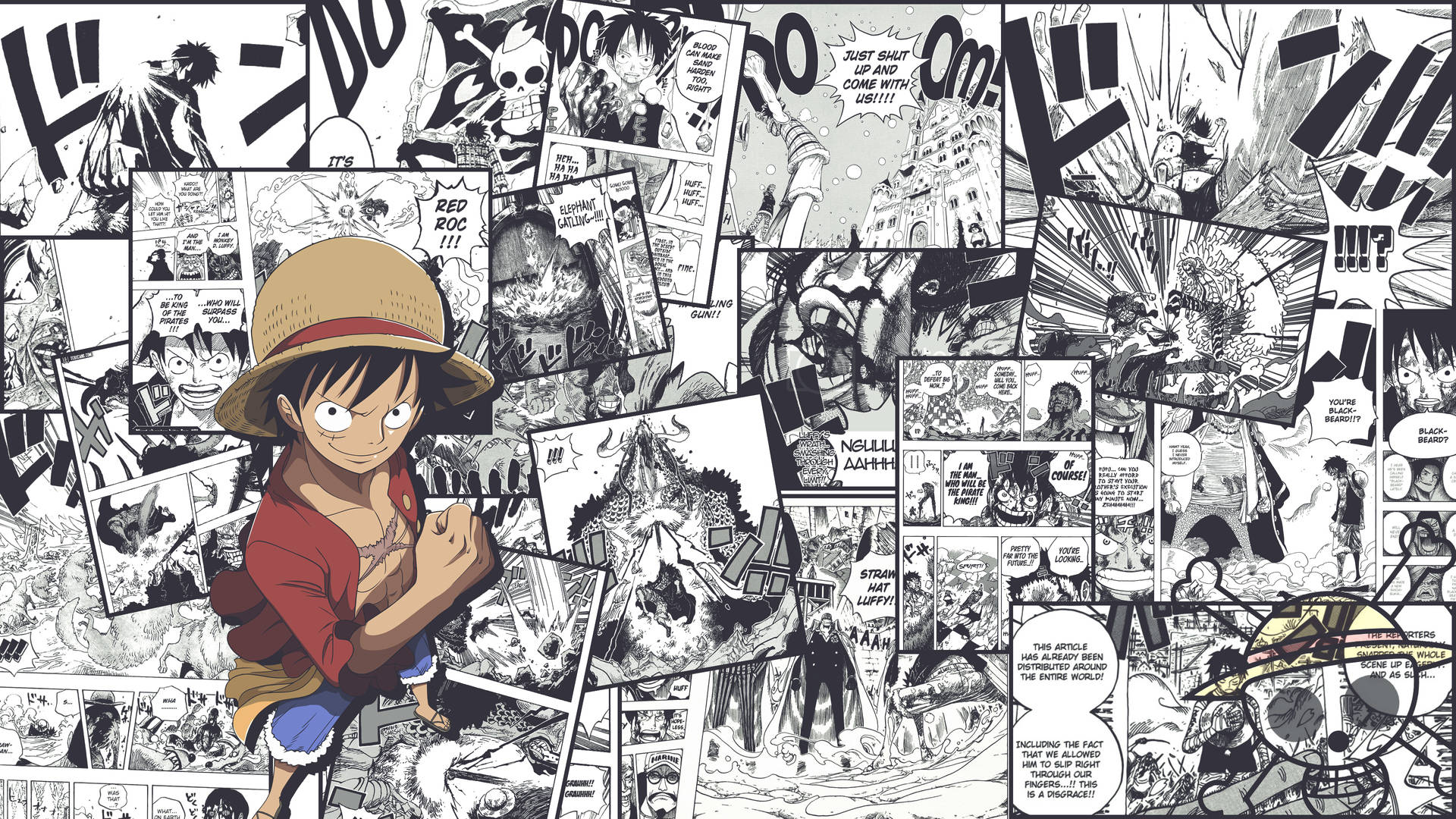 1920x1080 One Piece 4k Manga Strip Pages