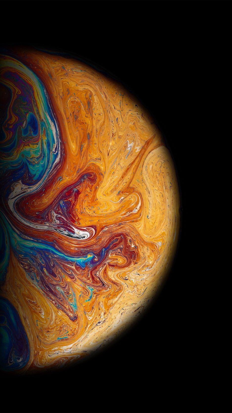938x1668 Download wallpaper 938x1668 ball, planet, colorful, paint