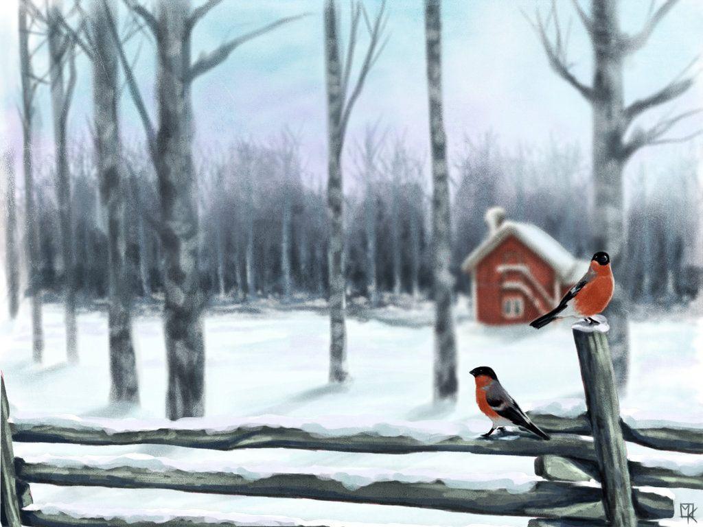 1024x768 Scandinavian winter landscape