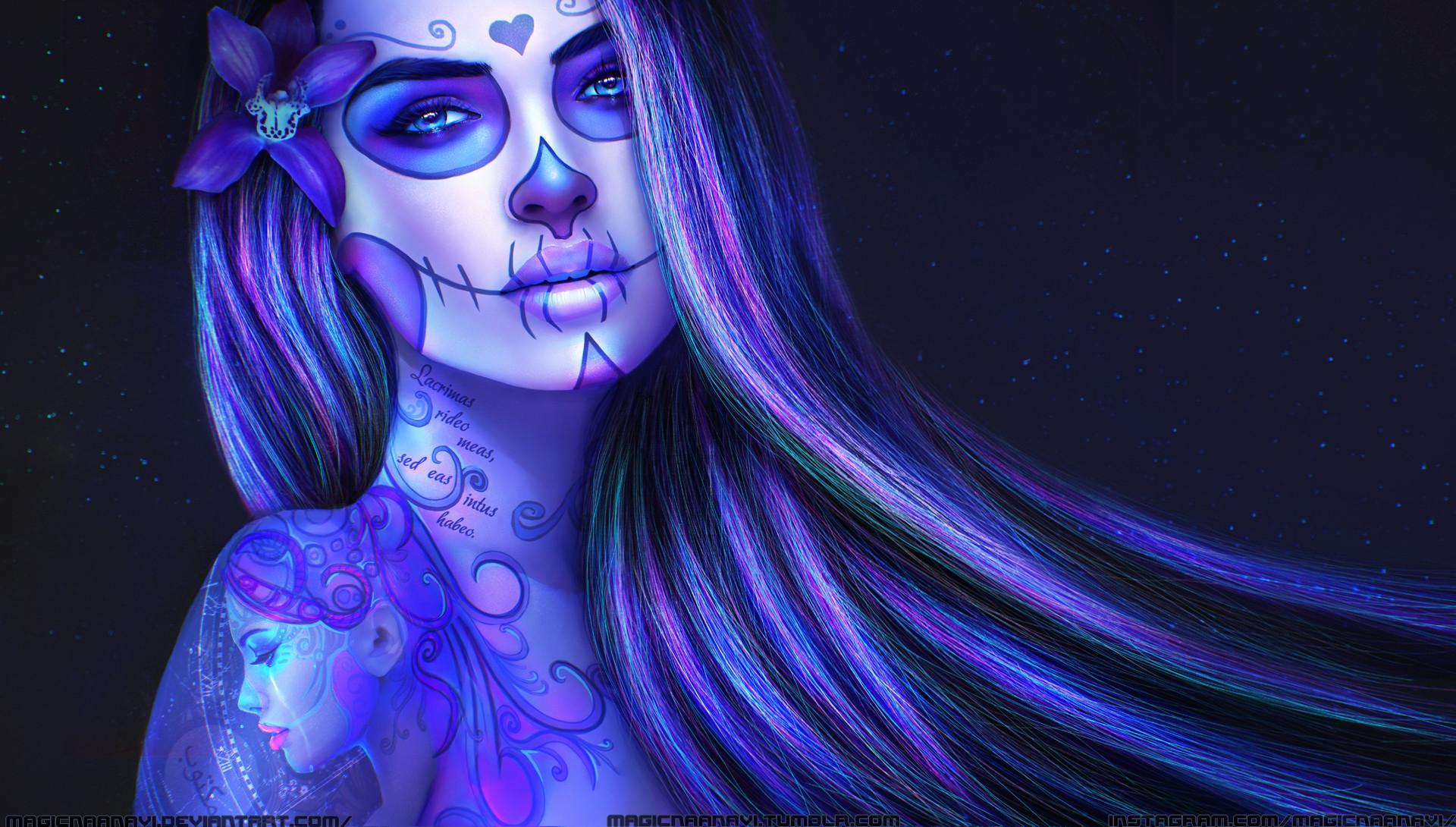 Hd Wallpaper Background Women Sugar Skulls Devil Fan Art Catrina  Pictures Background Image And Wallpaper for Free Download