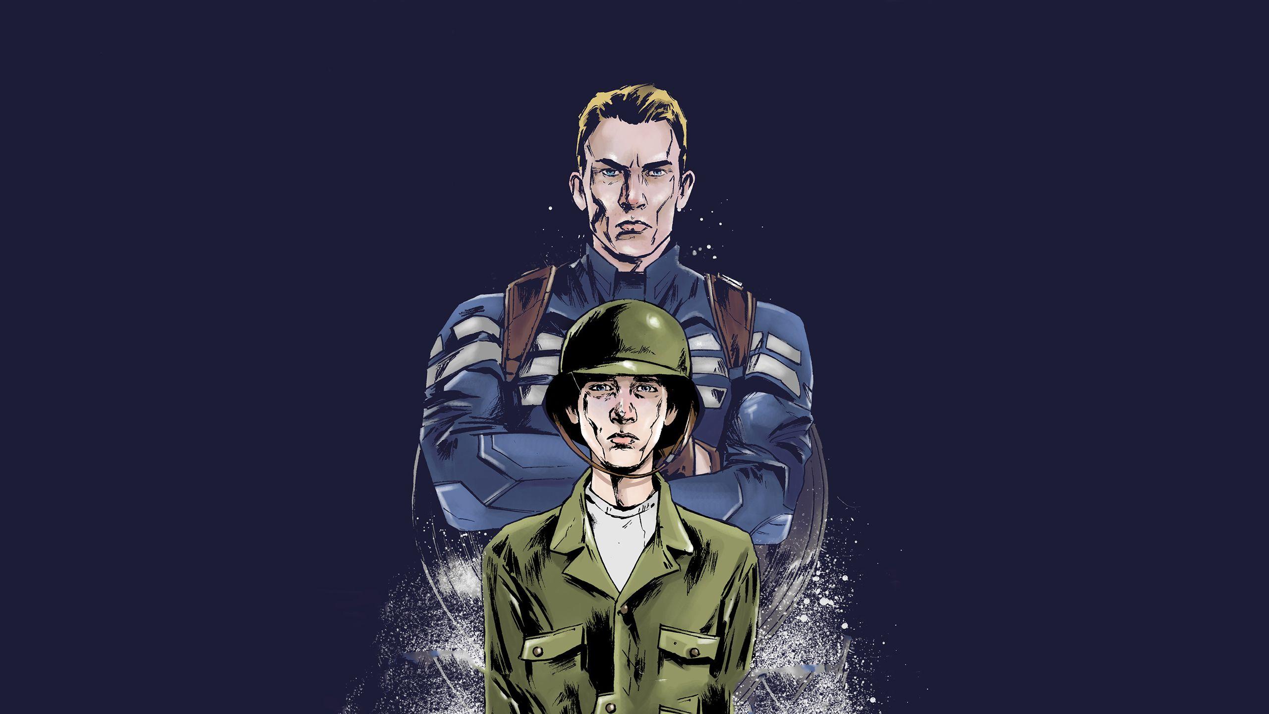 2560x1440 Young And Old Steve Rogers Artwork, HD Superheroes, 4k