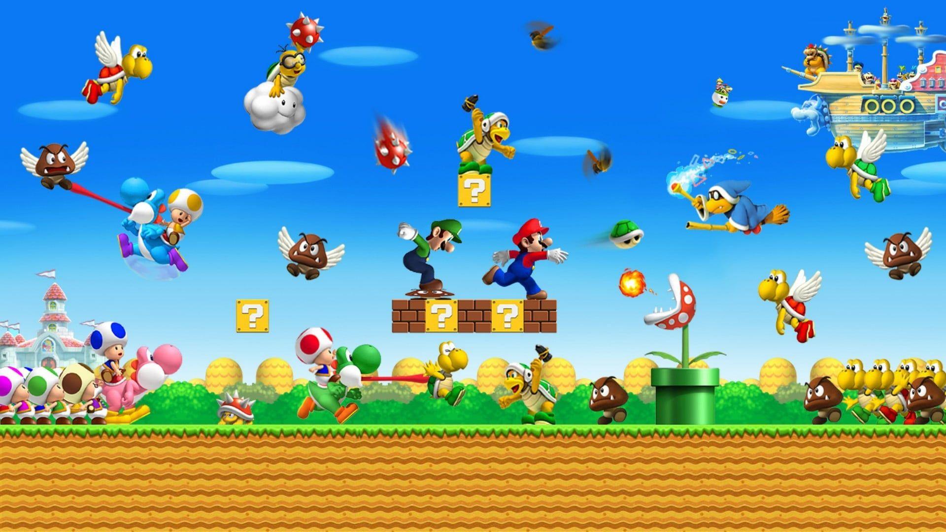 1920x1080 Super Mario Brothers game application, Yoshi, bowser