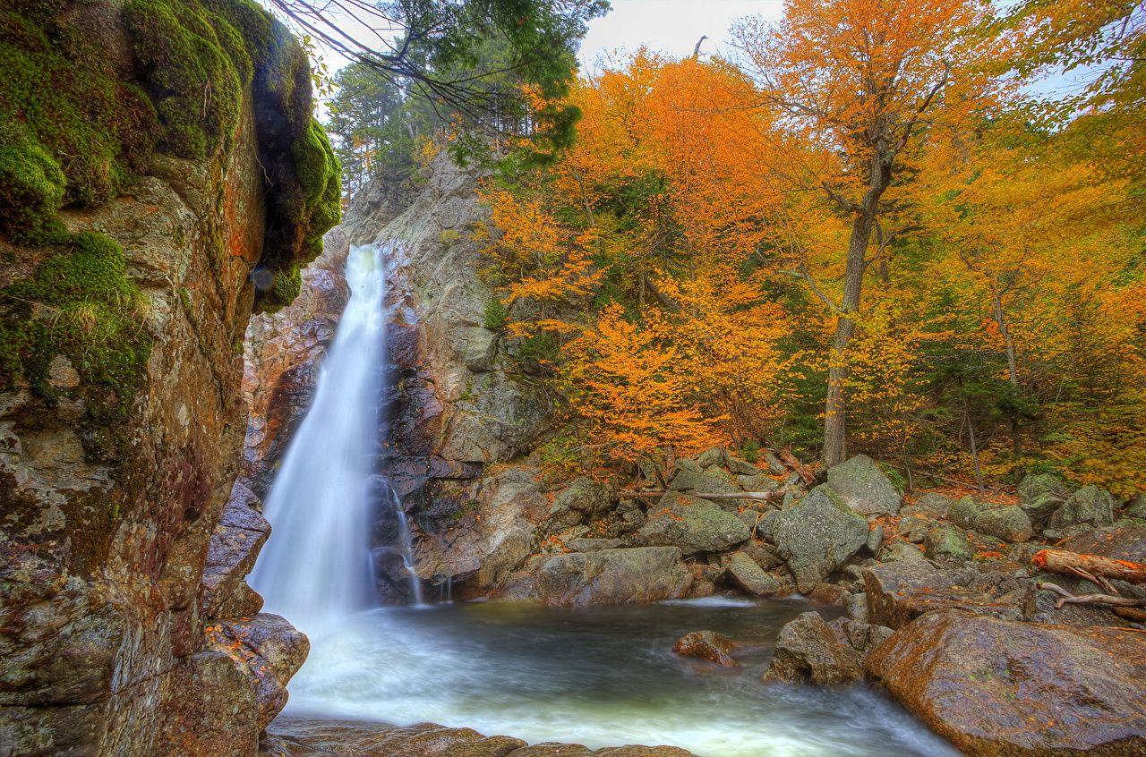 1280x846 Picture USA Glen Ellis New Hampshire Nature Autumn Waterfalls