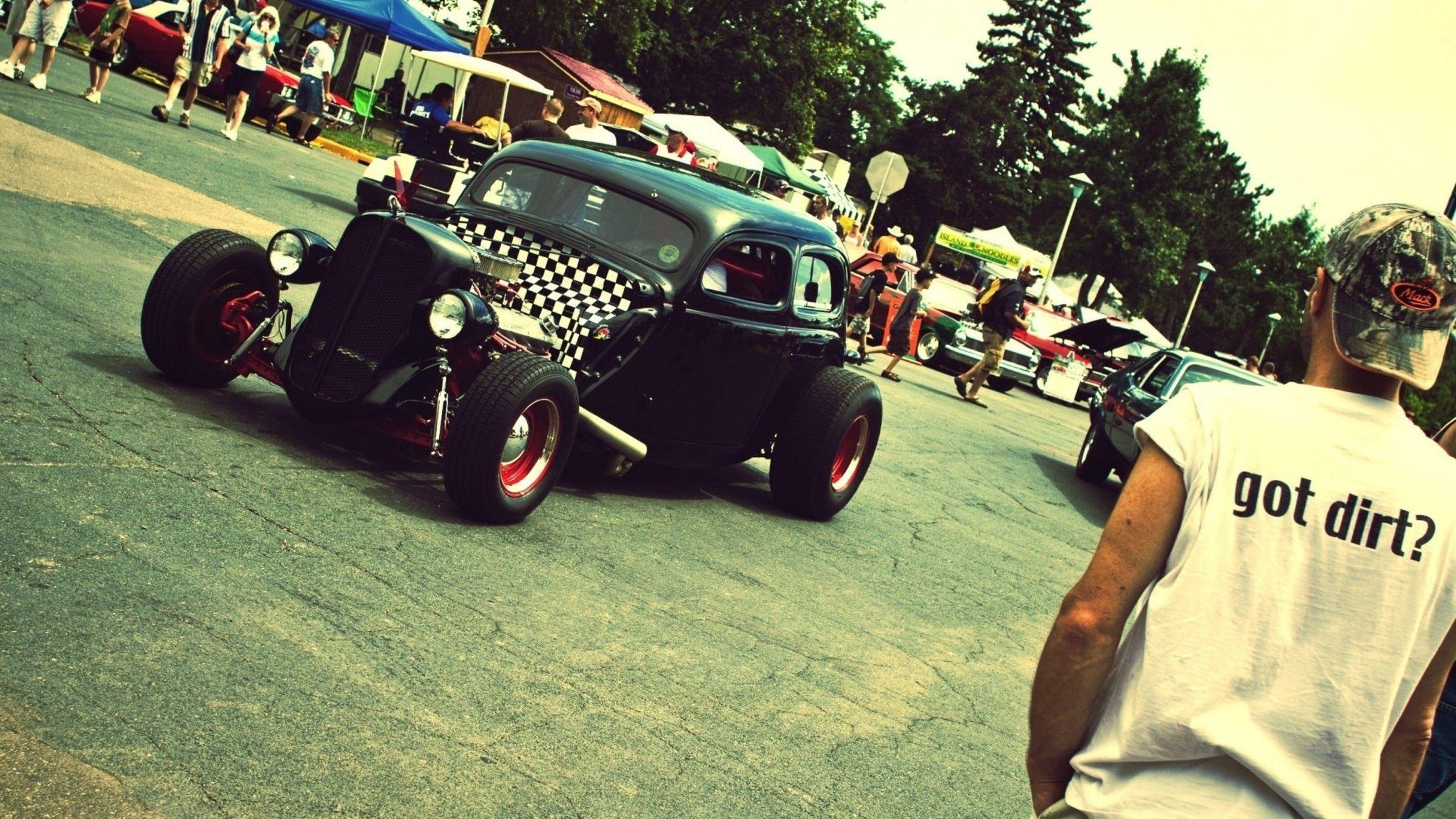 2400x1350 Classic hot rod cars crowd retro wallpaper