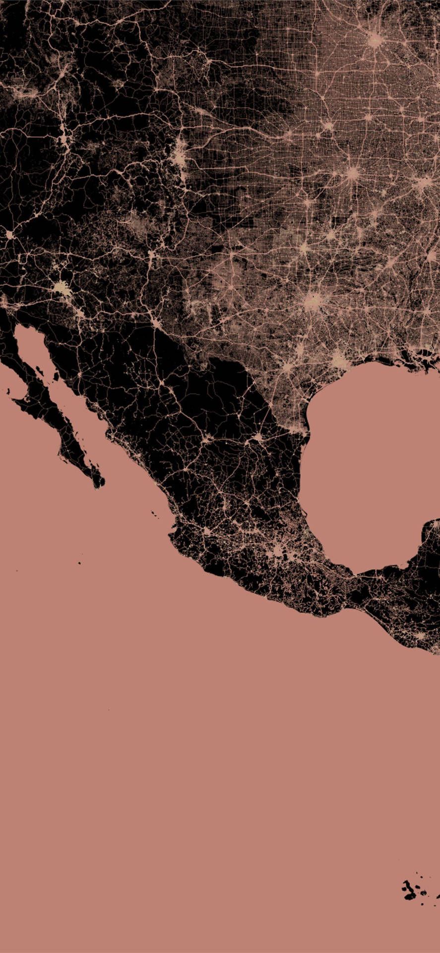 887x1920 Chicano Mexico Aesthetic Map Wallpaper