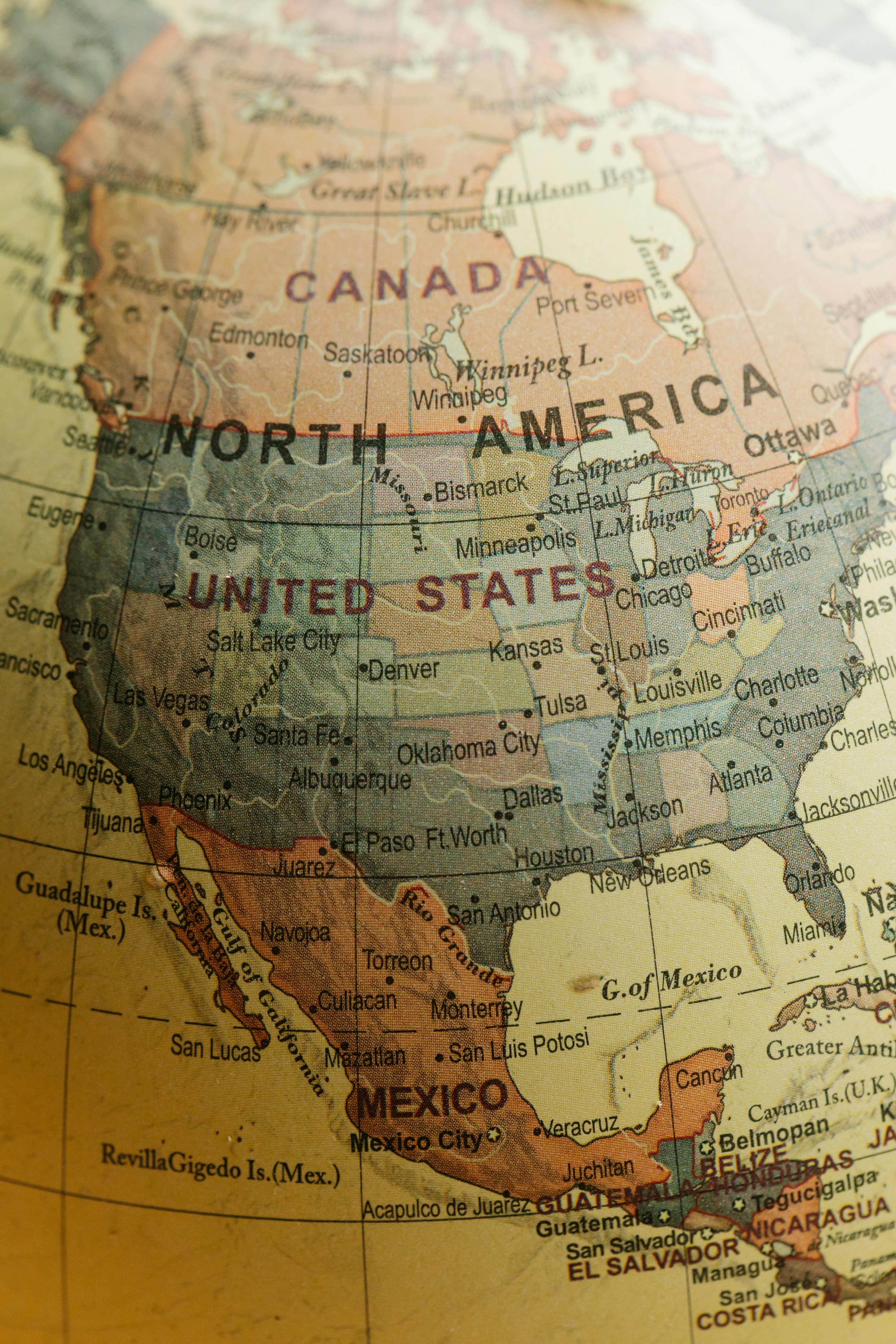 3360x5040 American Countries in a World Map