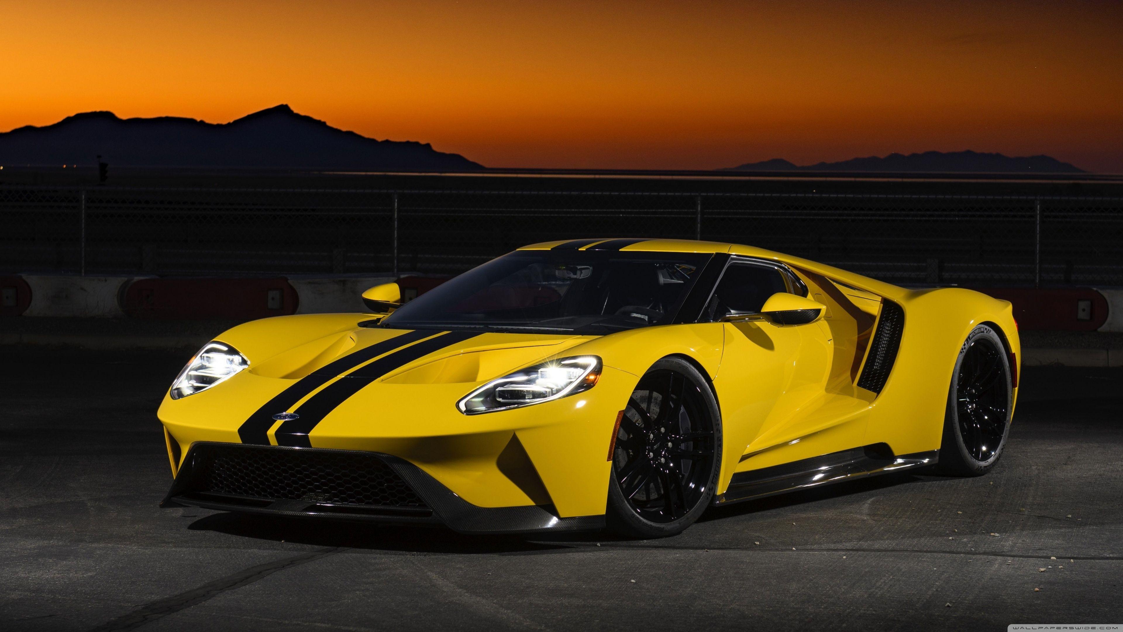 3840x2160 Ford GT Yellow Car High Resolution Wallpaper for Desktop