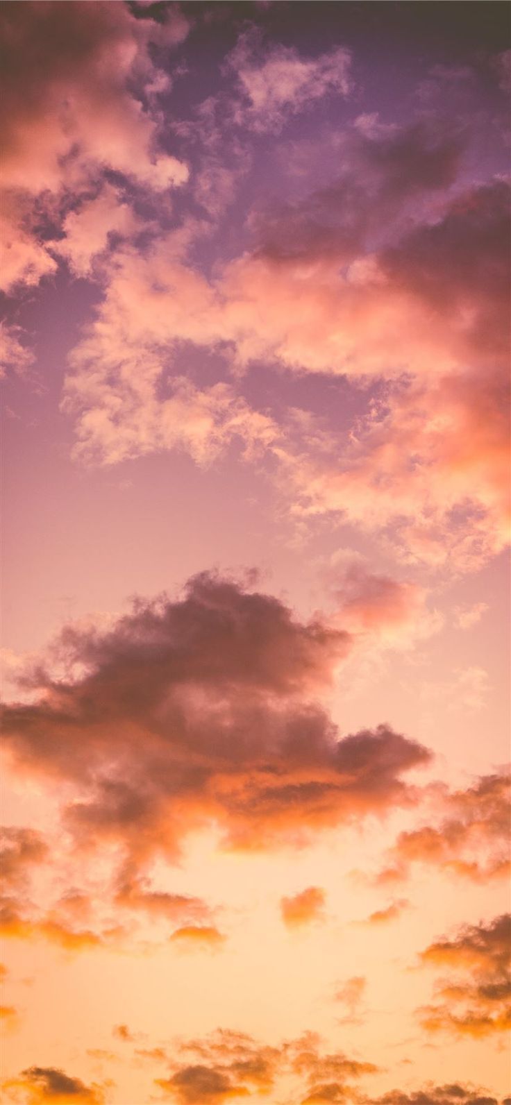 736x1592 cumulus clouds during golden hour