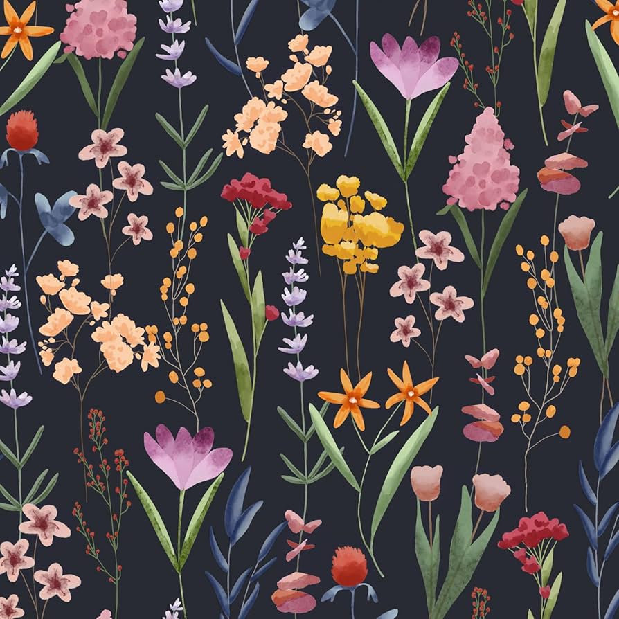 894x894 Fvlow Dark Floral Wallpaper Peel