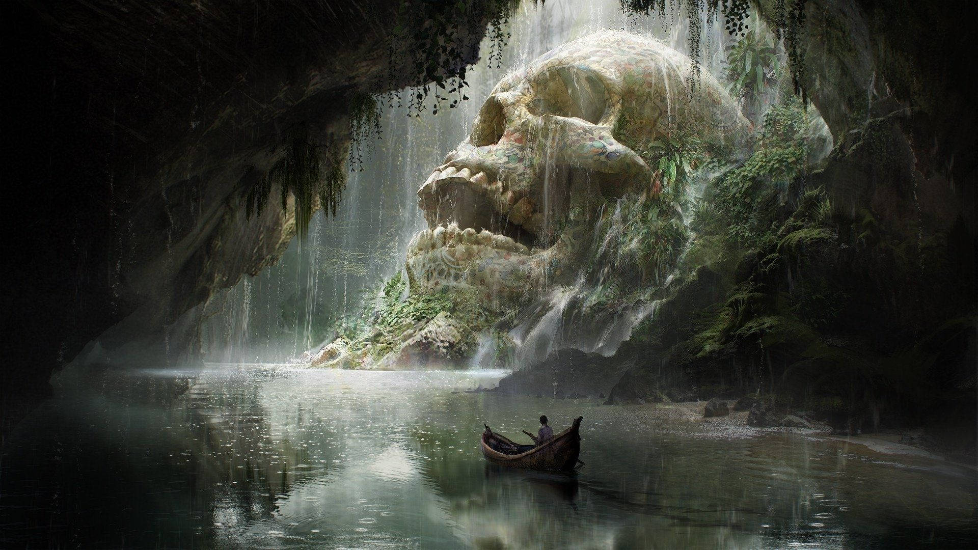 1920x1080 Fantasy Skull Cave Wallpaper
