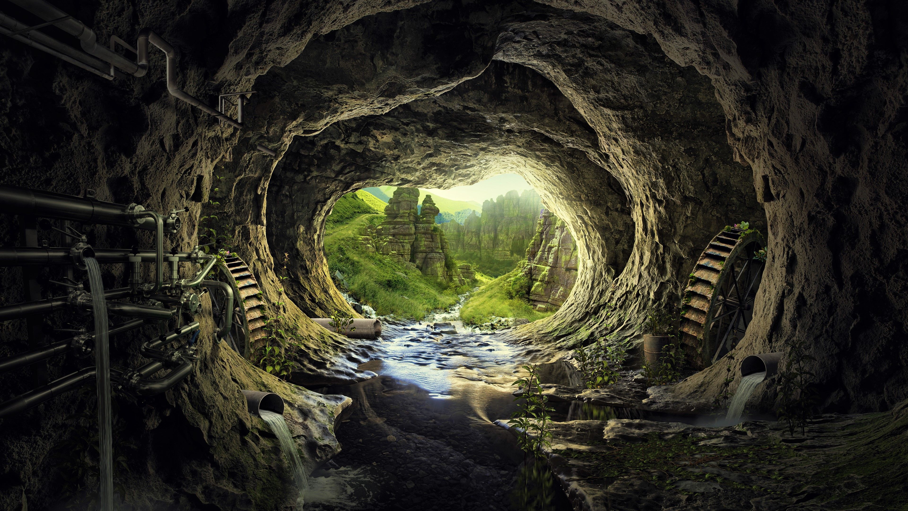 3840x2160 Earth Fantasy Cave 4k Ultra HD Wallpaper