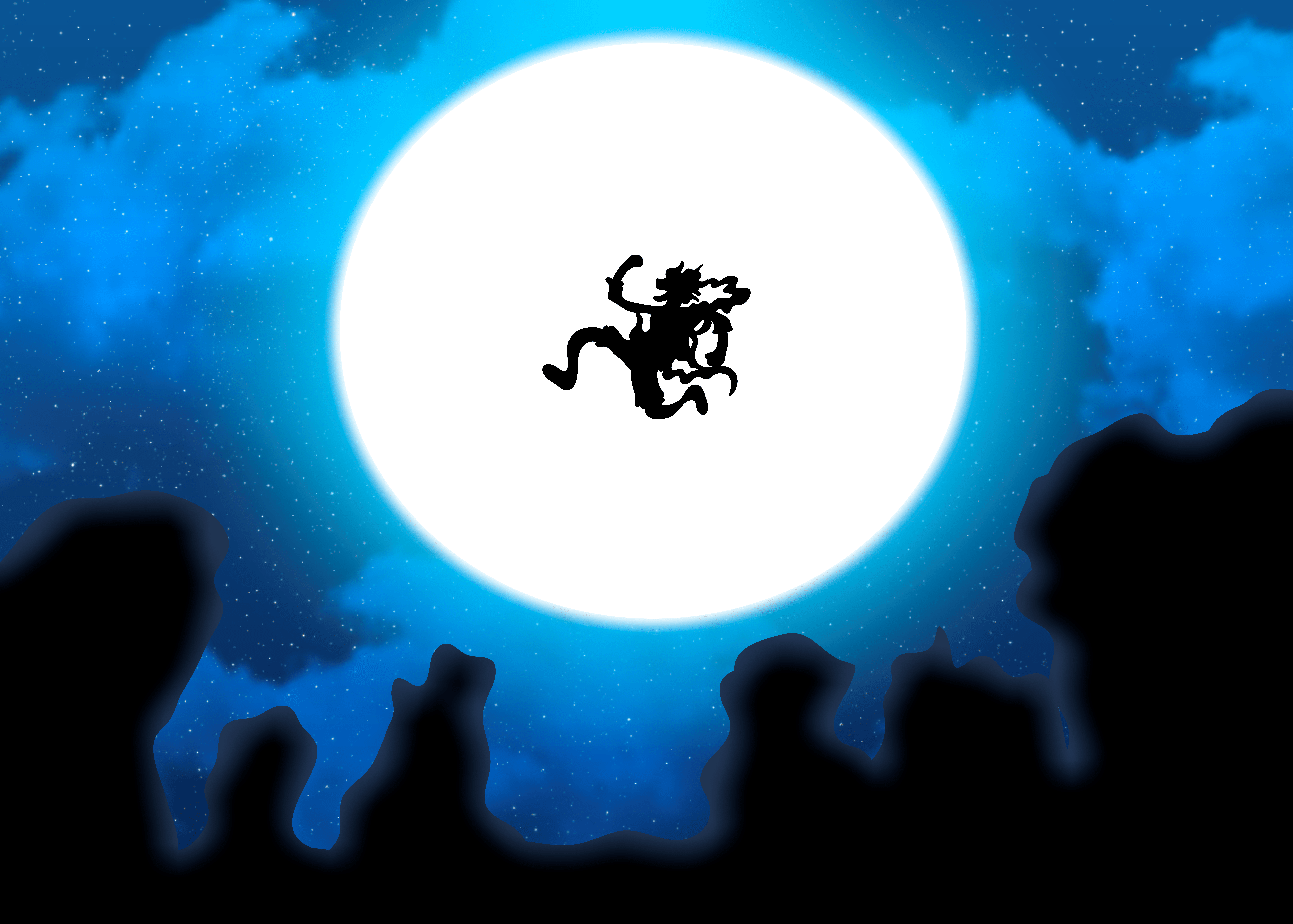 8900x6362 Gear 5 Luffy Soars Under the Moon Ultra HD One Piece Wallpaper
