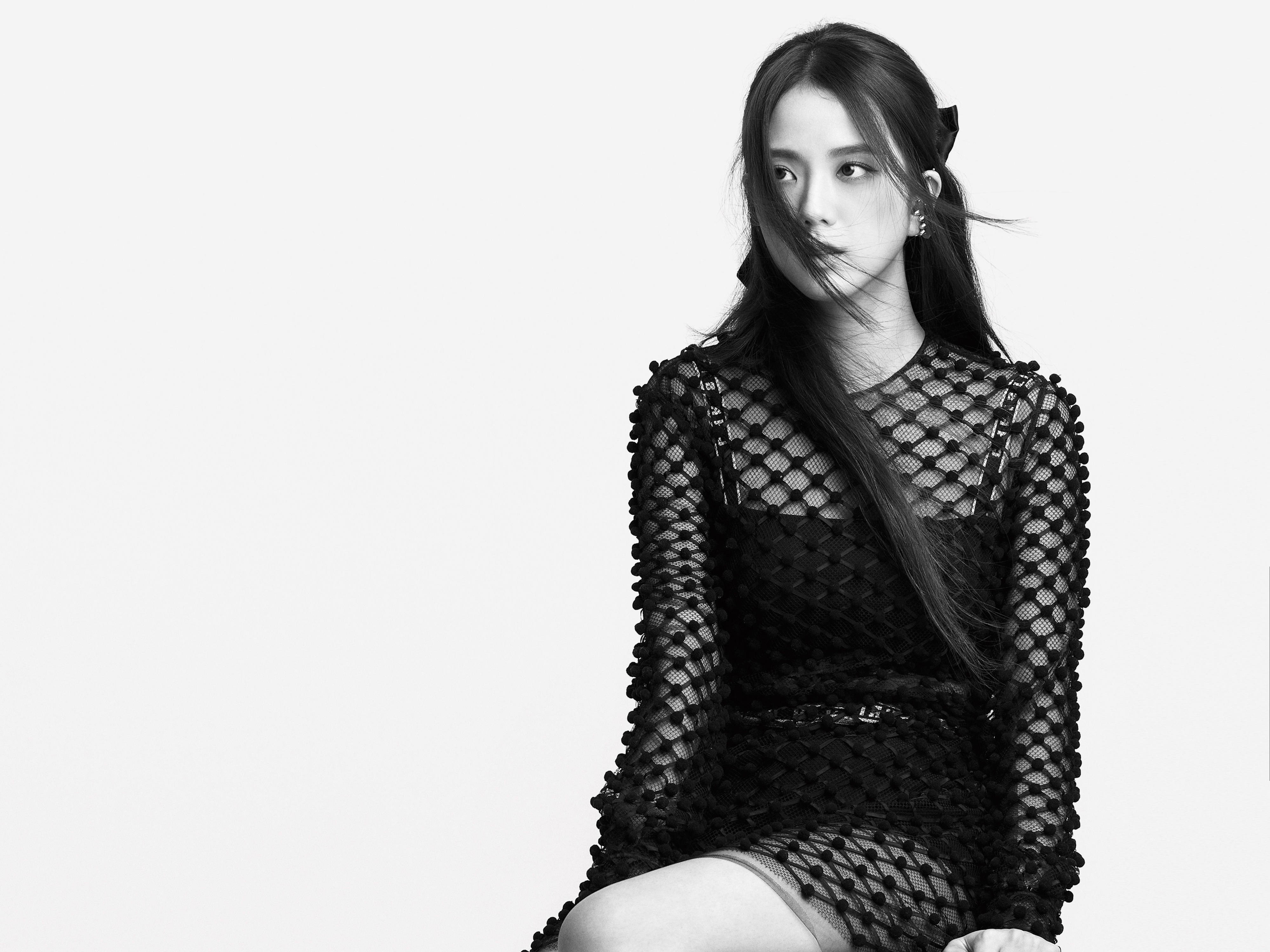 4000x3000 Monochromatic Jisoo Blackpink Desktop