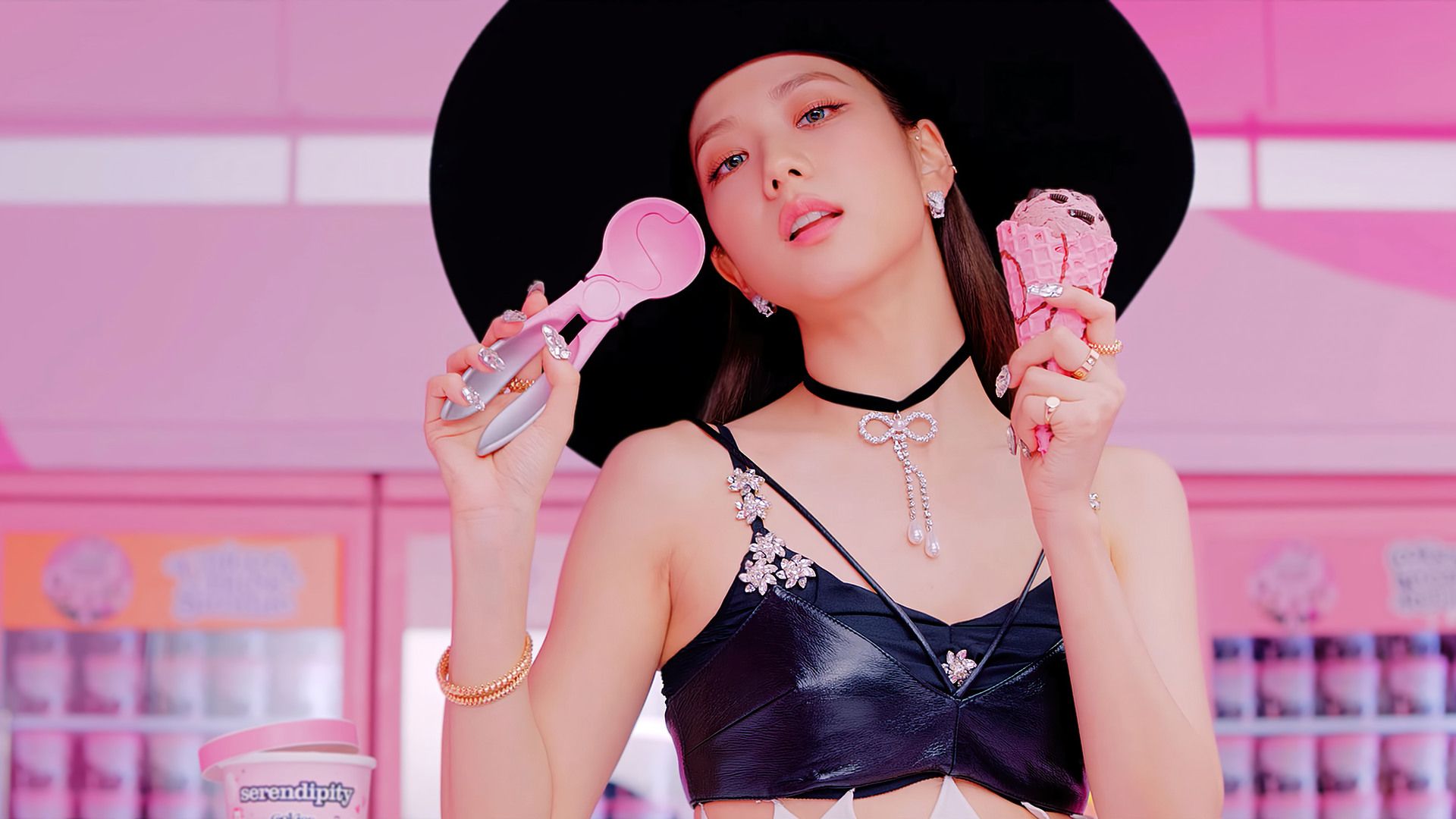 1920x1080 Jisoo BLACKPINK Ice Cream Wallpaper, HD