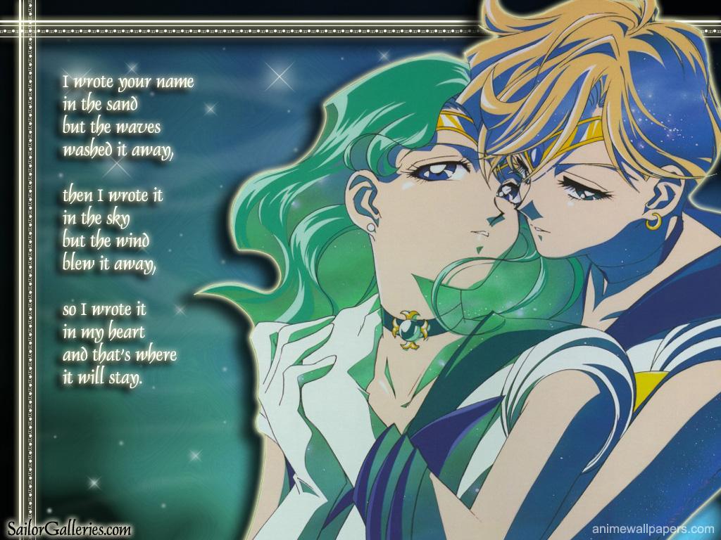 1024x768 Sailor Neptune and Sailor Uranus Moon Desktop