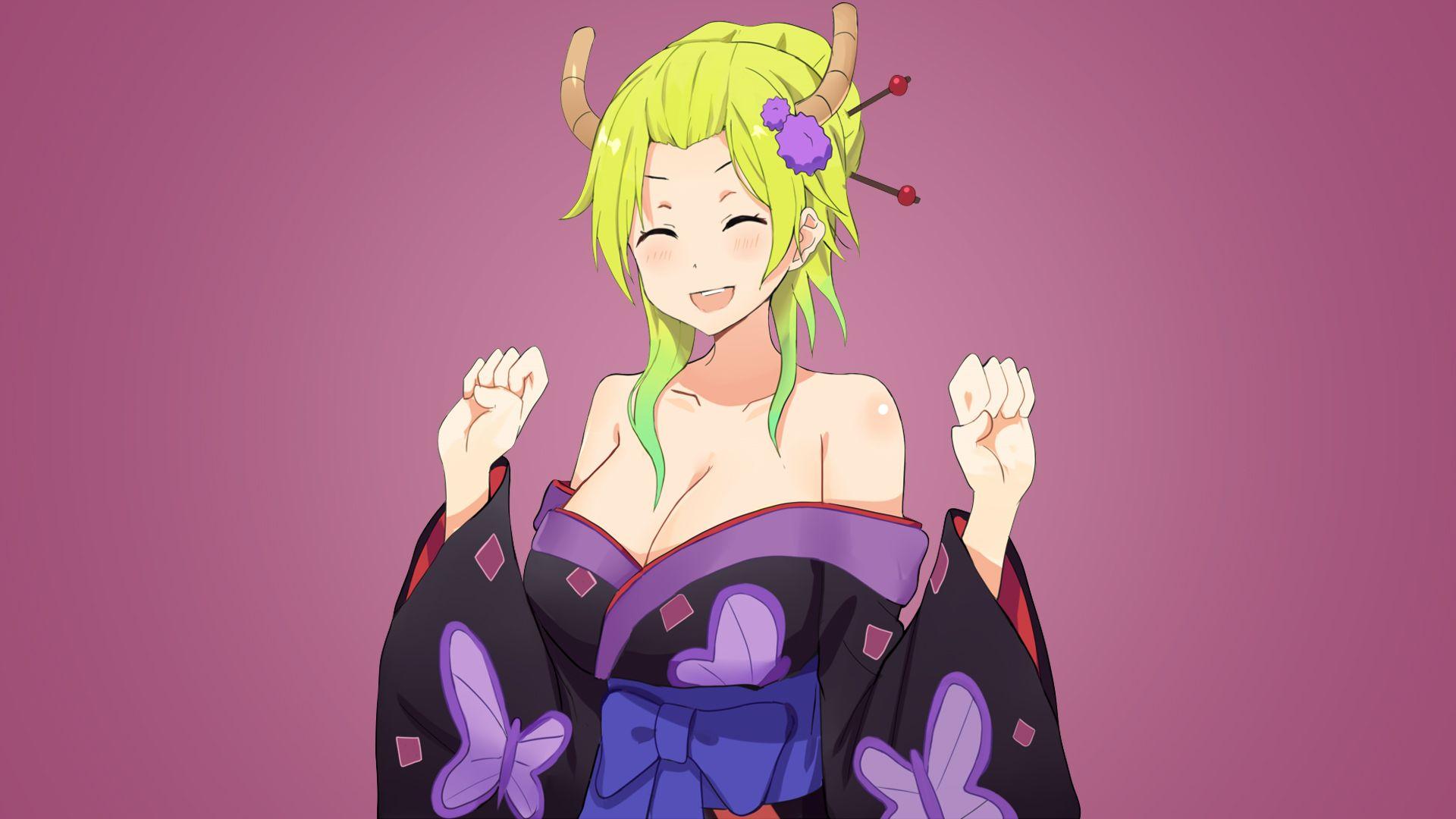 1920x1080 Lucoa in a yukata Wallpaper (1920x1080). Miss kobayashi's