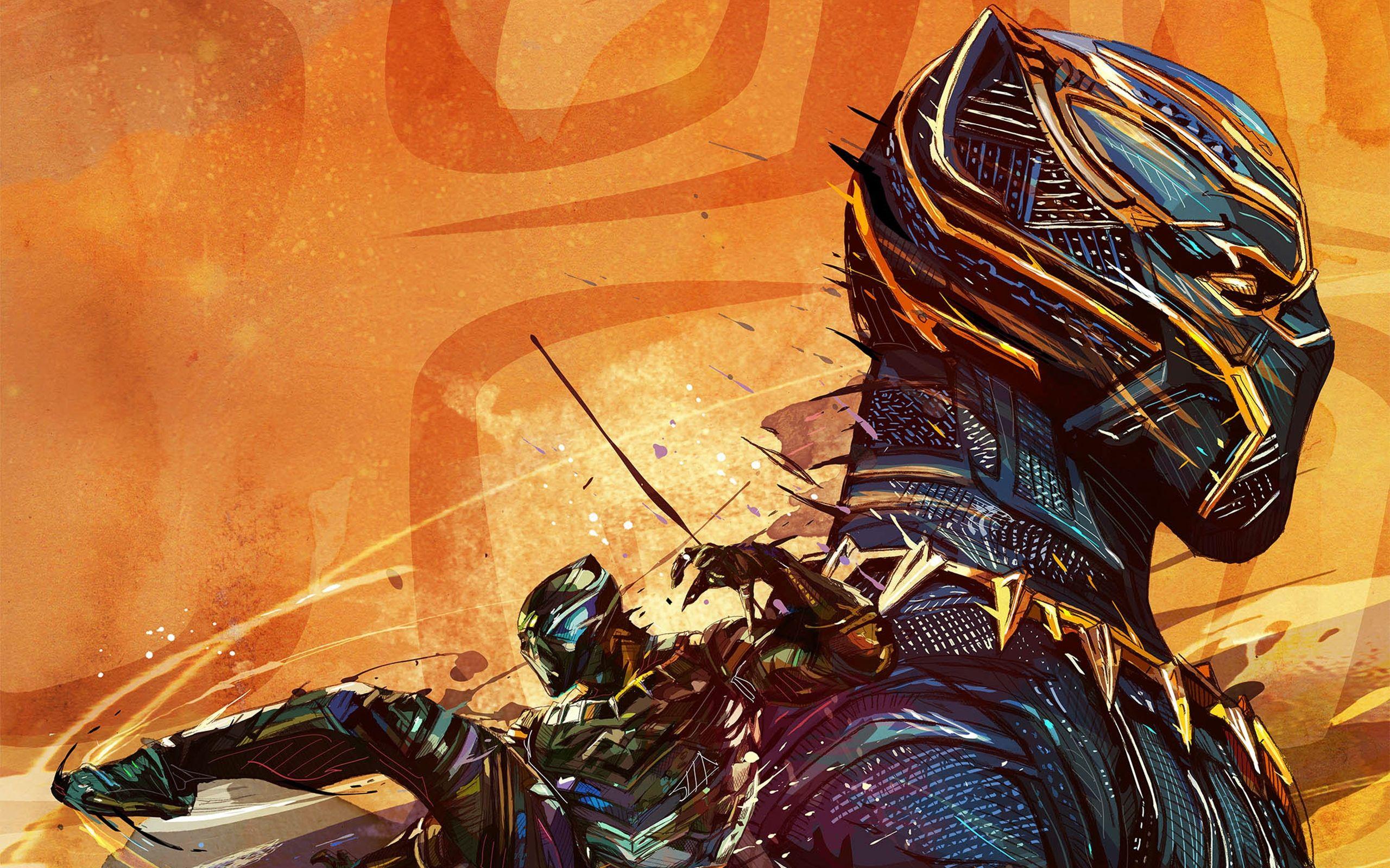 2560x1600 Download 2560x1600 Black Panther, Profile View, Art
