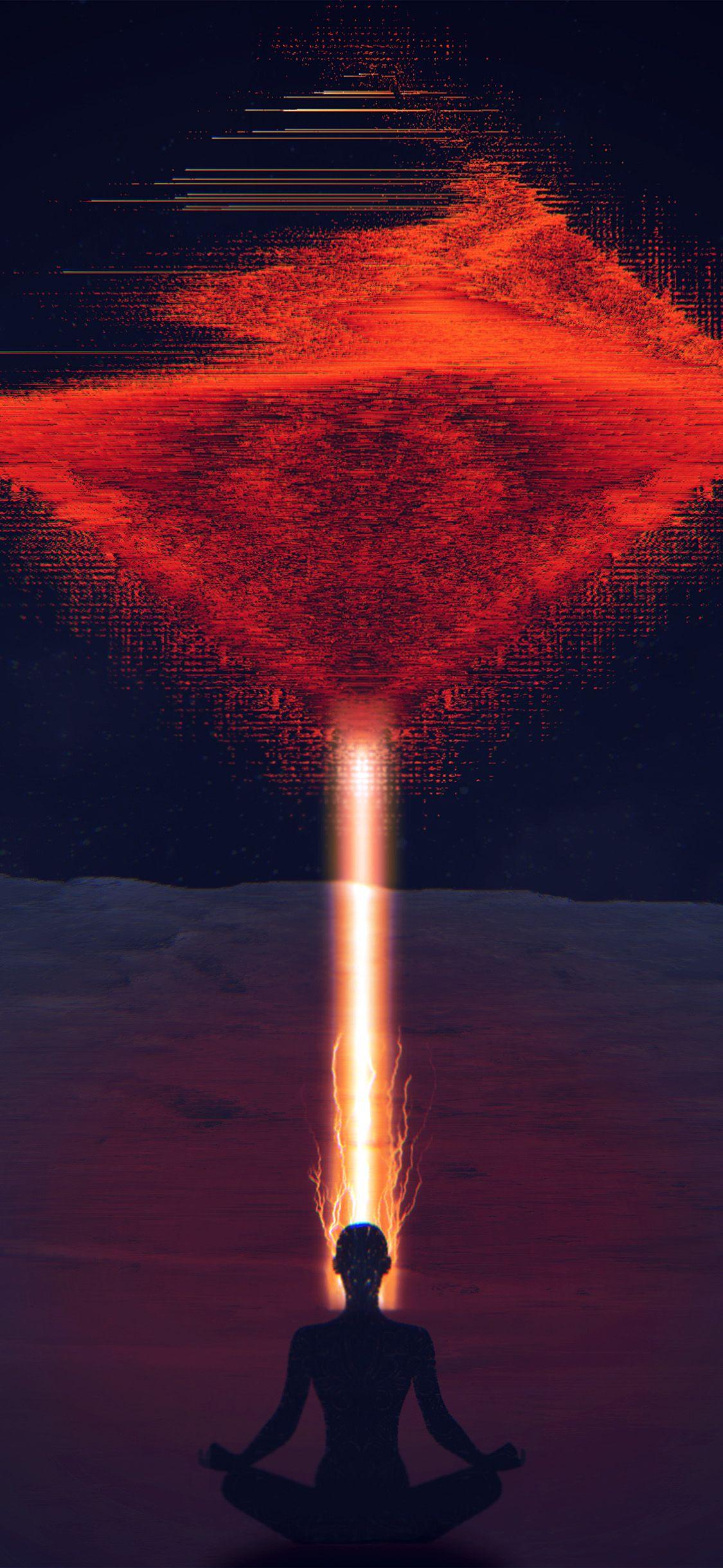 1125x2436 iPhone wallpaper. digital red space