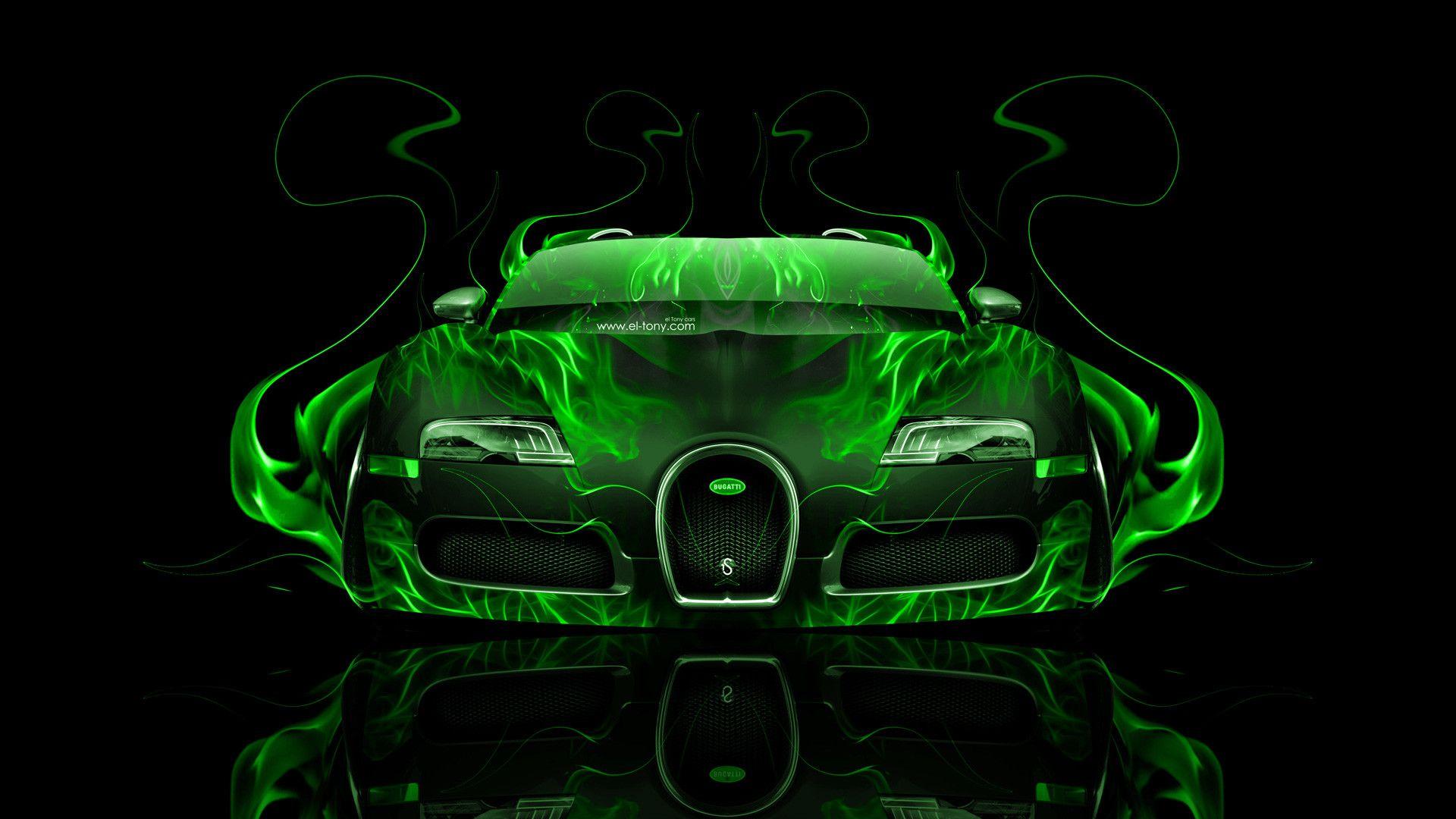 1920x1080 Green Bugatti Veyron Wallpaper