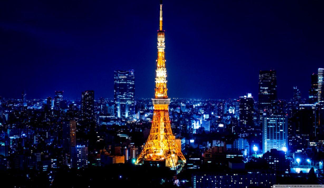 1229x714 New Tokyo Sky Light At Night Wallpaper Wide