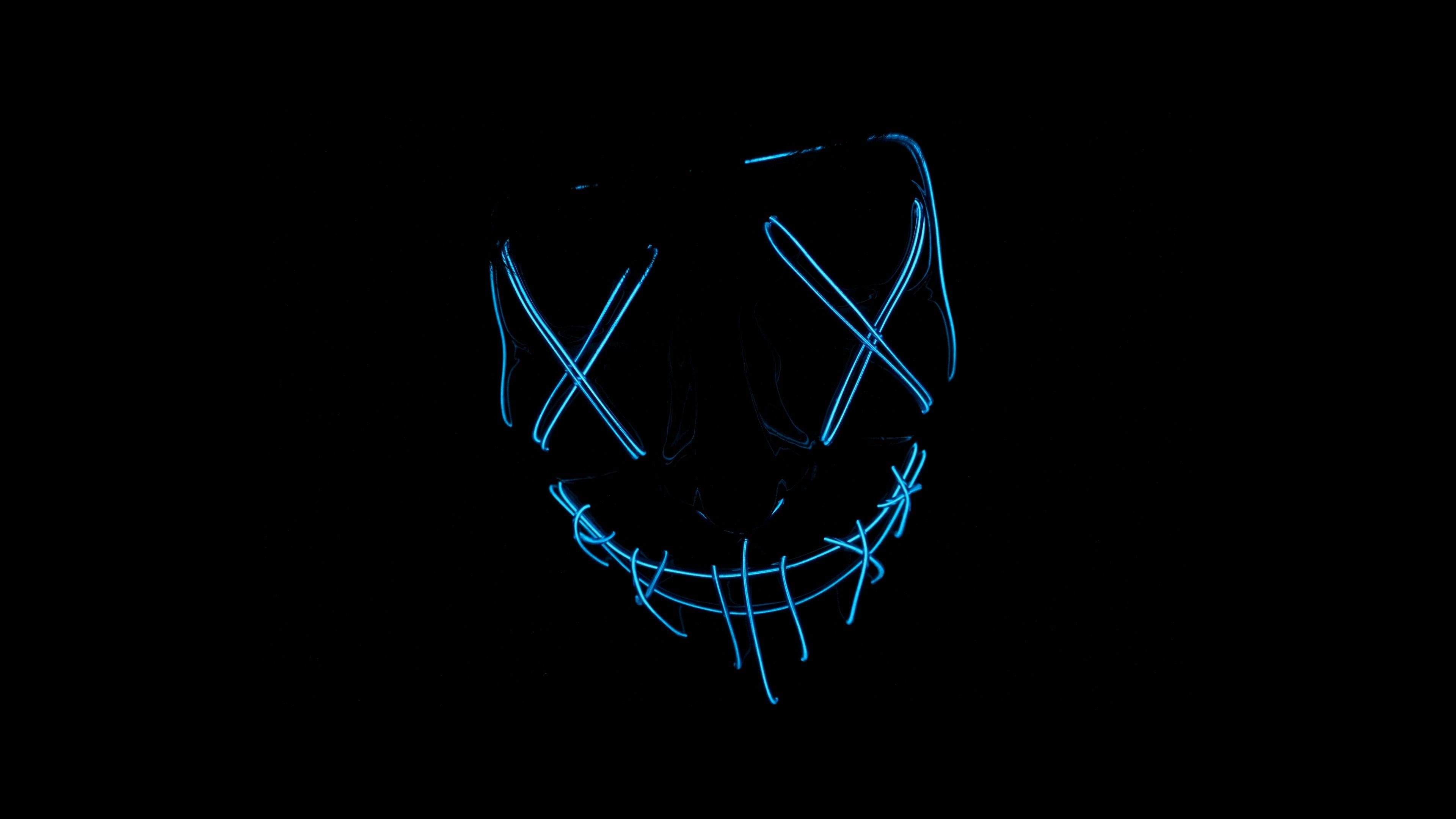 3840x2160 LED mask Wallpaper 4K, Glow in dark