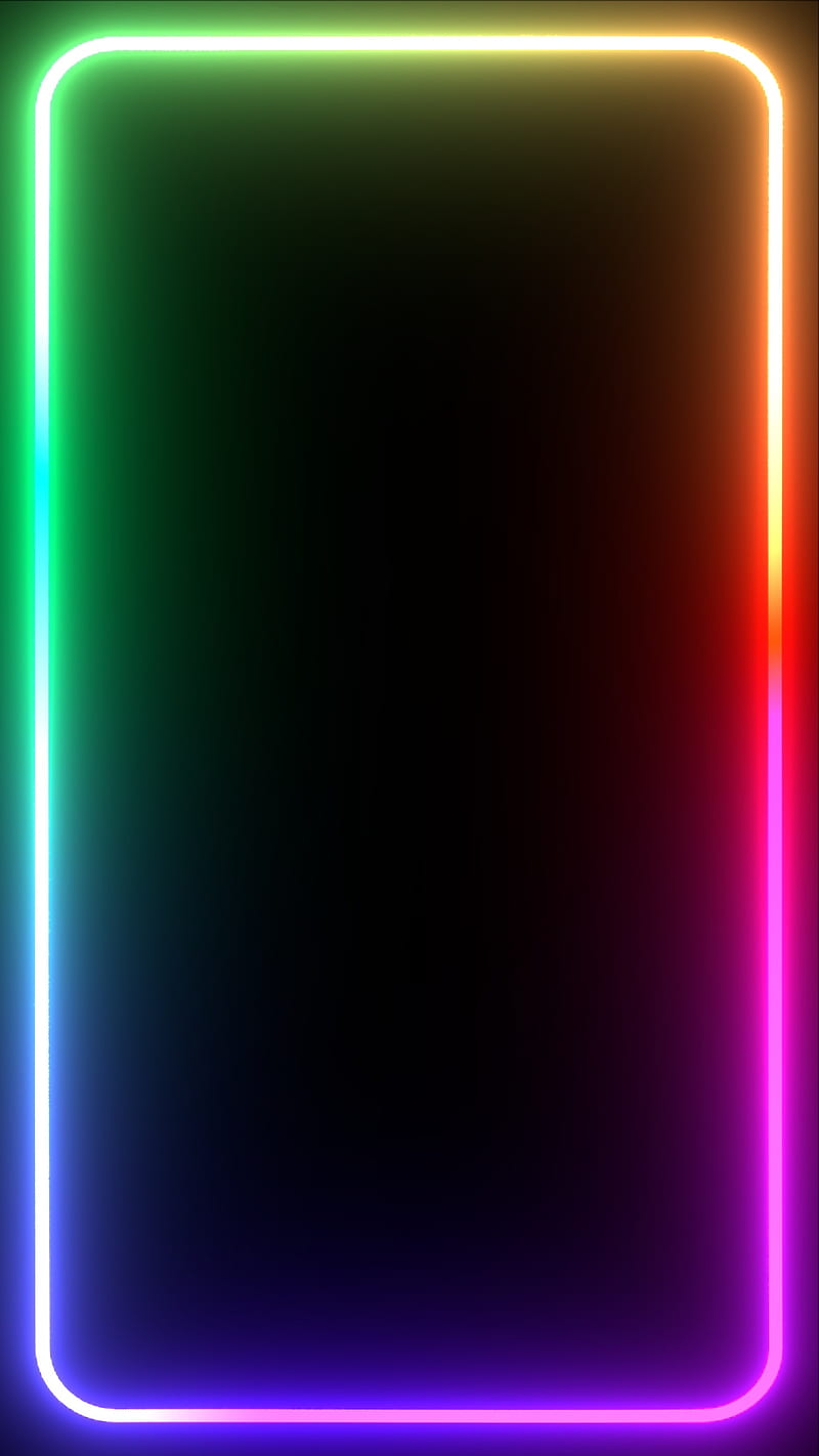 800x1422 RGB Frame black, border, darkness, edges, glow, gradient, light, neon, rainbow, HD phone wallpaper