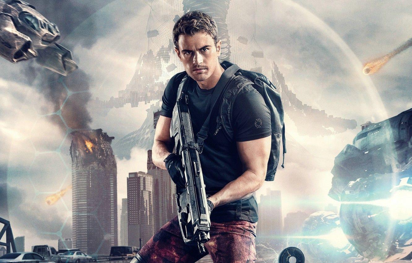 1332x850 Wallpaper weapons, background, fiction, backpack, poster