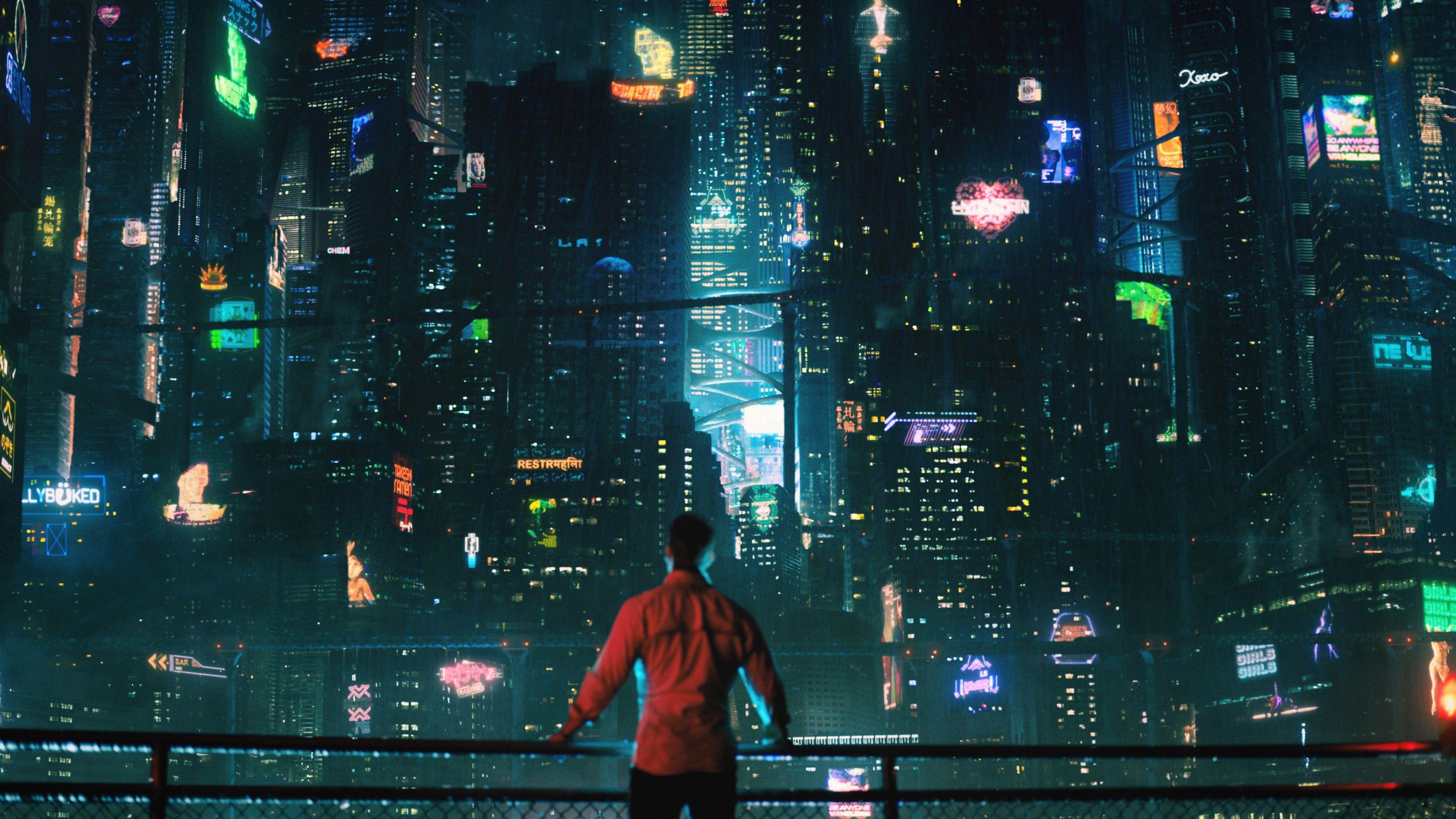 3840x2160 Wallpaper futuristic, cyberpunk, future world, 4K, Art