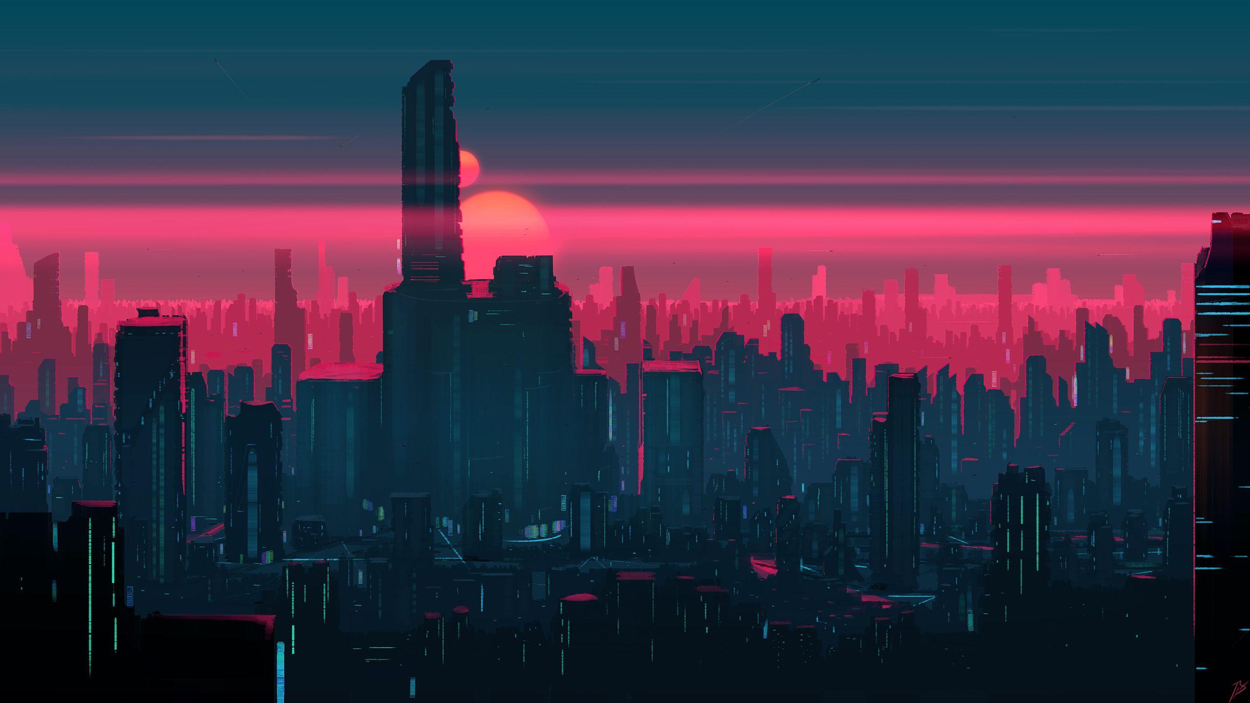 2560x1440 Future Buildings Minimal, HD Artist, 4k Wallpaper, Image