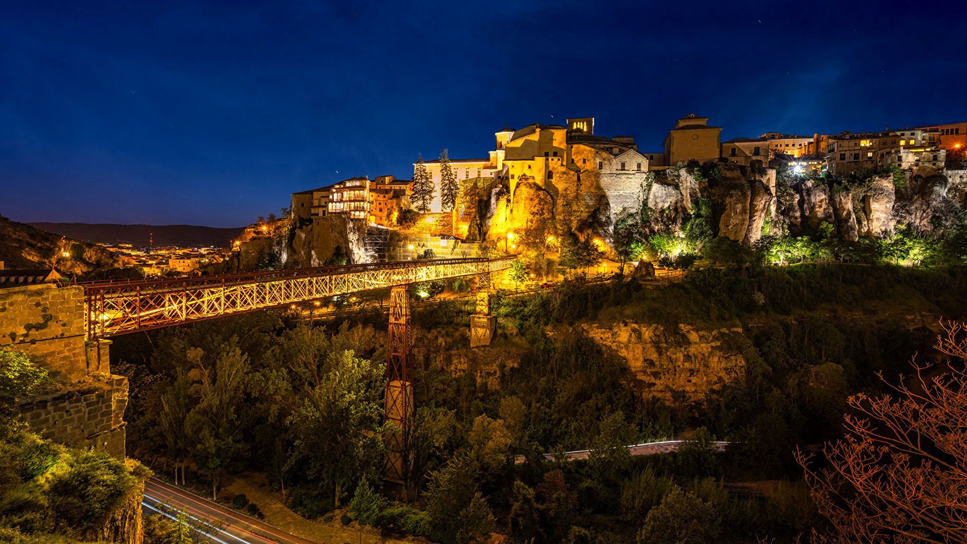 1920x1080 Desktop Wallpaper Spain Cuenca Bridges