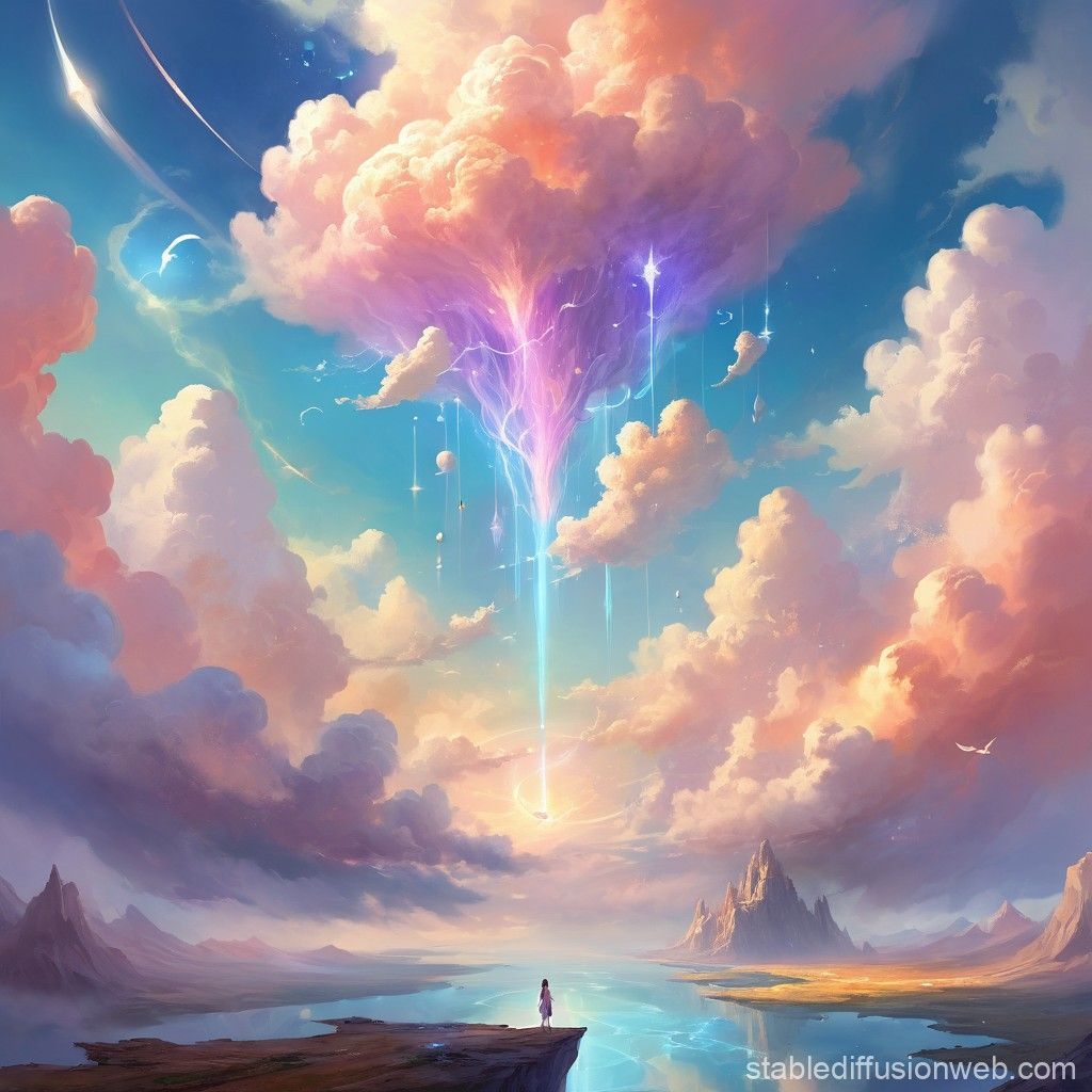 1024x1024 Lost in Cloud Technology. Stable