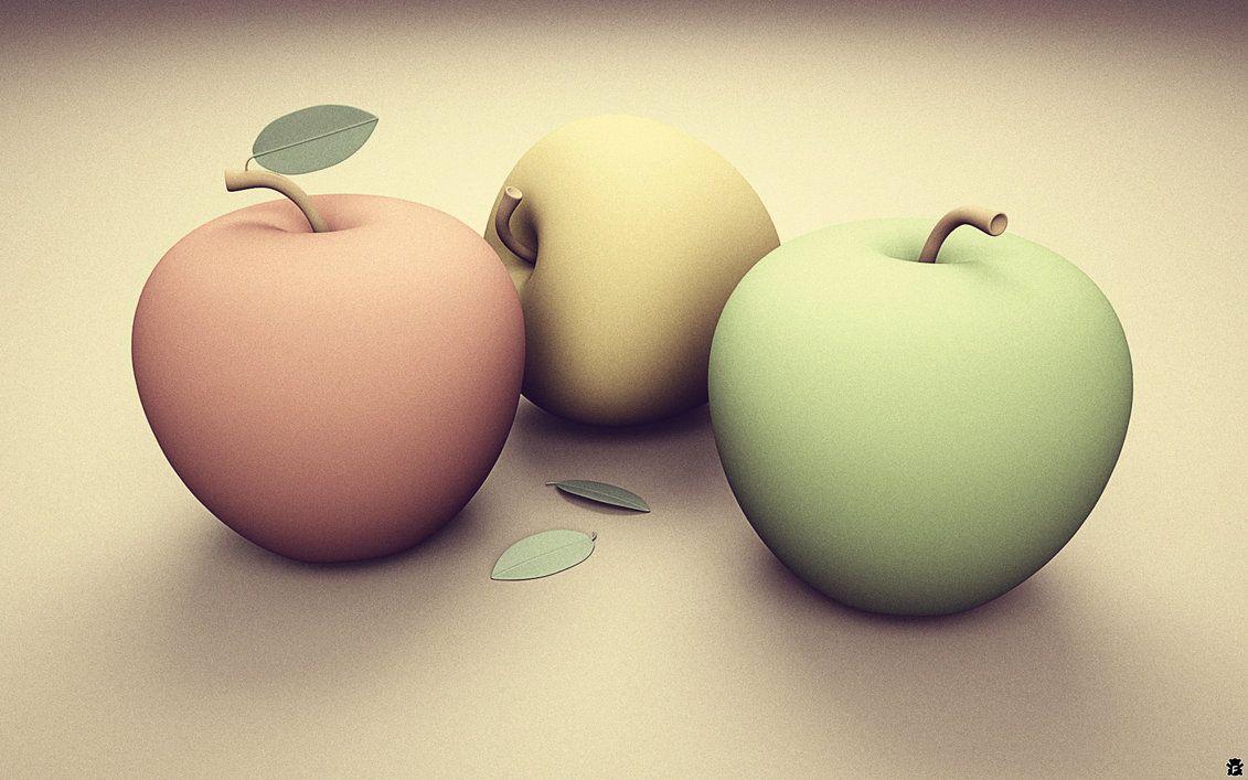1131x707 Pastel Apples Wallpaper for PC