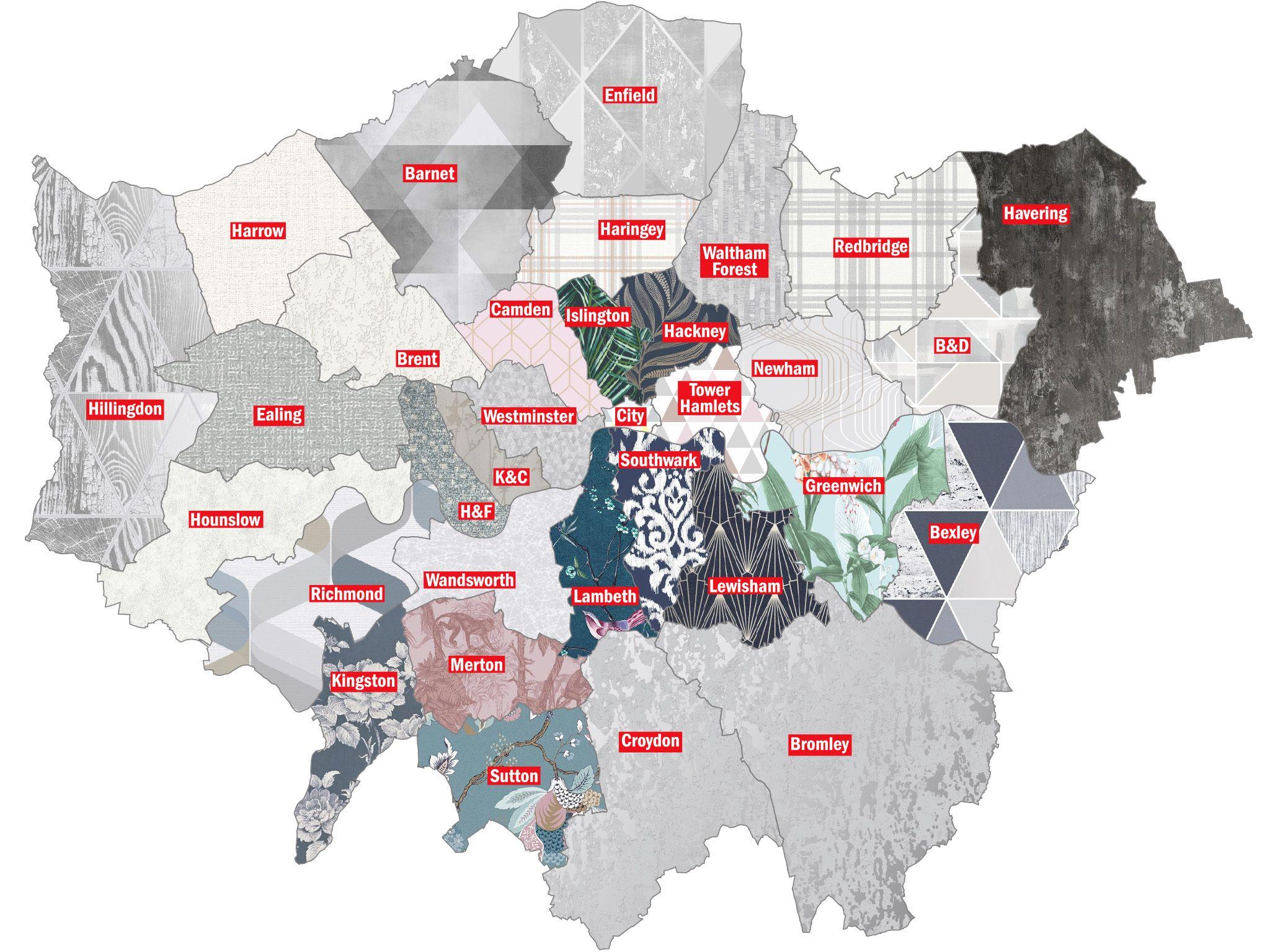 2048x1536 This map shows the most popular wallpaper in every London