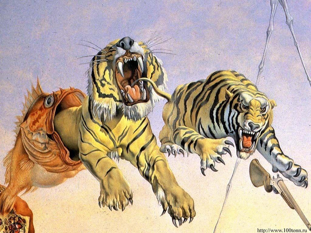 1024x768 New Salvador Dali Wallpaper Tiger FULL HD 1920×1080