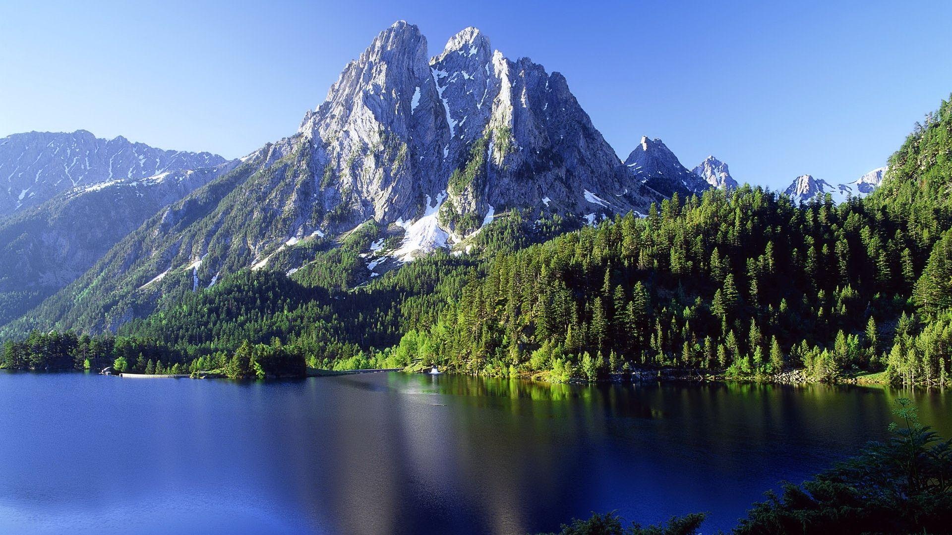 1920x1080 Beautiful Mountain Lake And Green Forest HD Wallpaperx1080