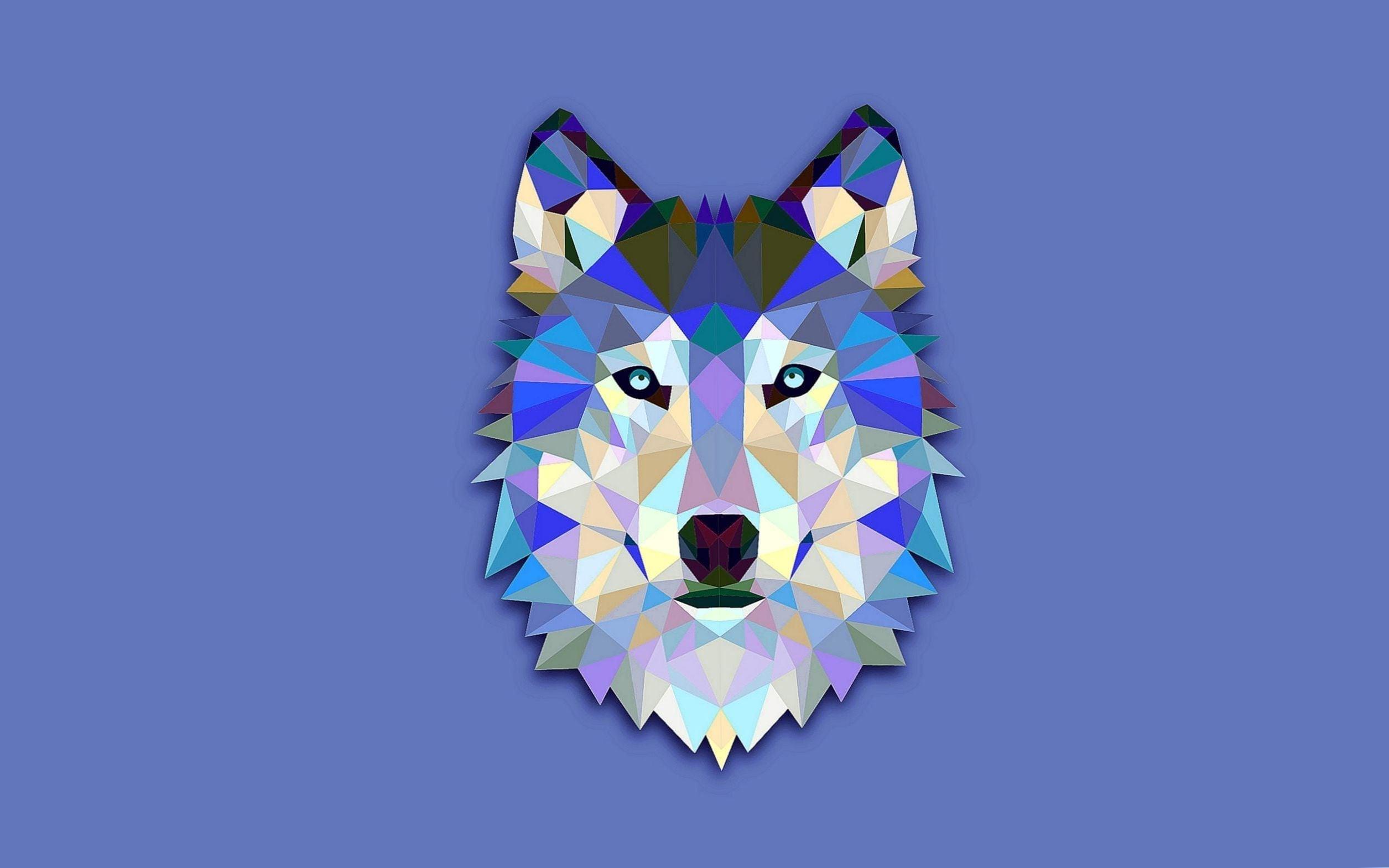 2511x1569 Blue Wolf Abstract Wallpaper Wallpaper.Pro