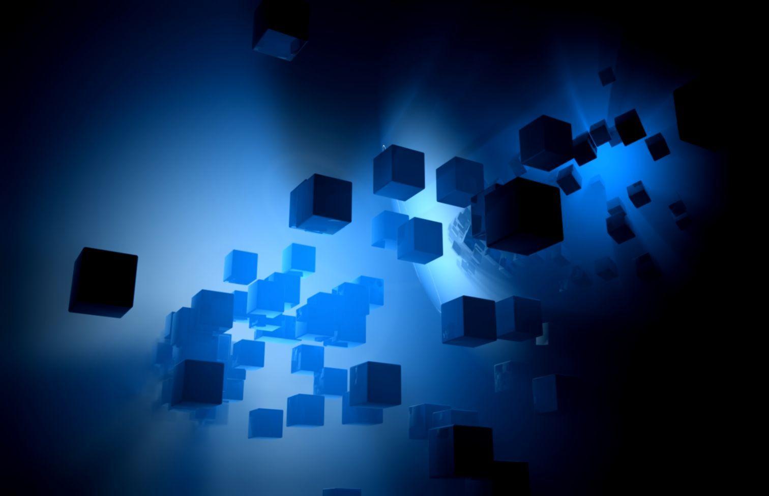 1512x976 Hình nền máy tính 3D Blue Cube hoạt hình