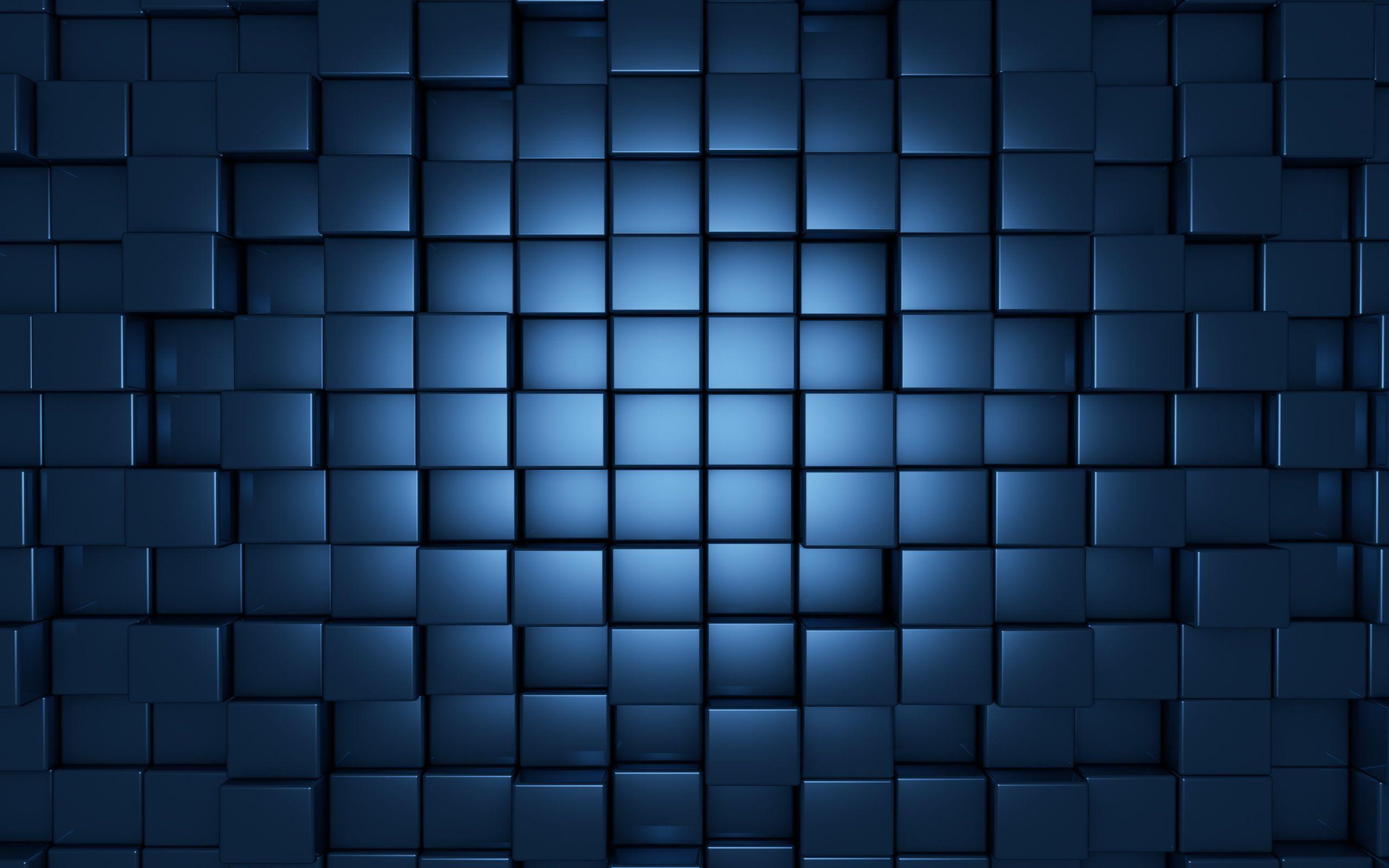 Hình nền khối lập phương 3D đen và xanh 2560x1600