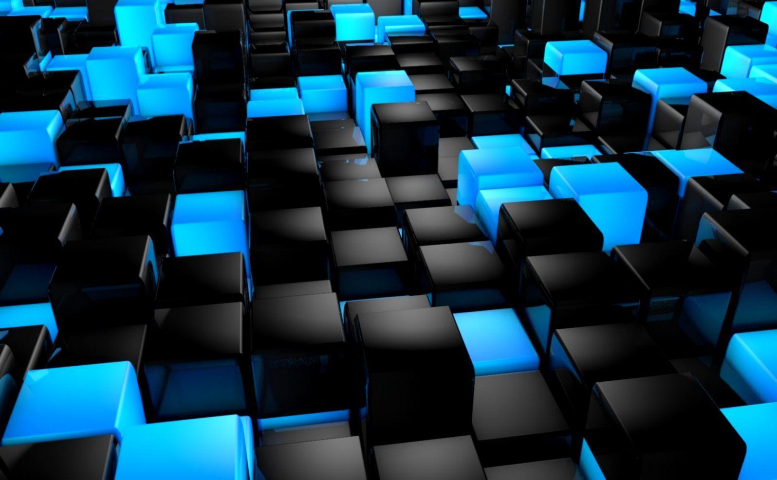 1596x987 Blue Cubes Hình nền HD