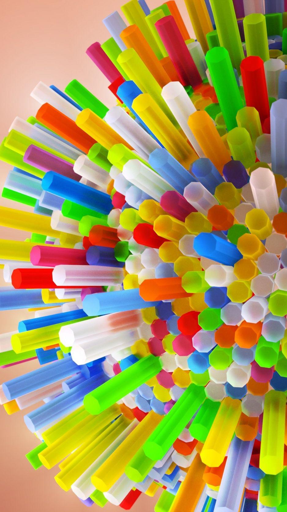 938x1668 Download Wallpaper 938x1668 Tubes, Colorful, 3D Iphone 8 7