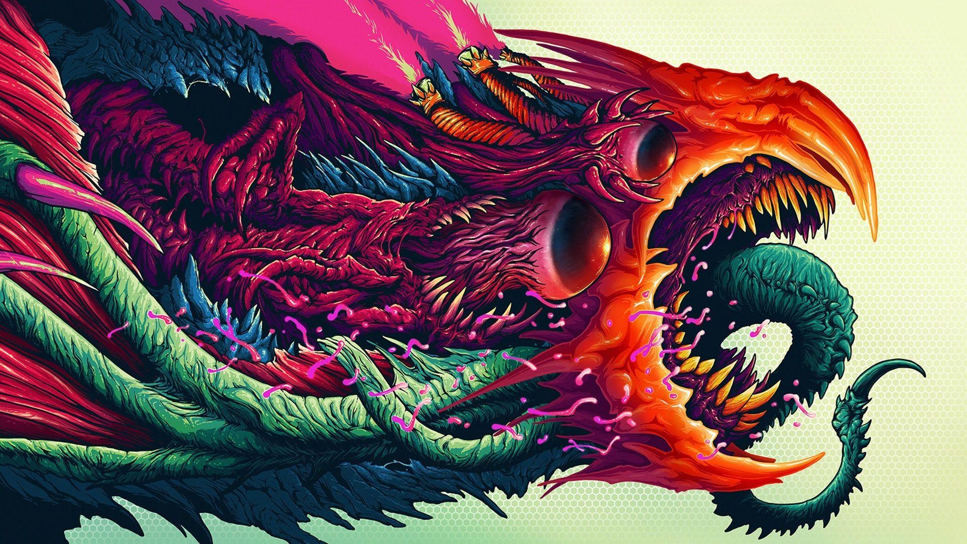 1920x1080 Wallpaper Monster, colorful, art painting 1920x1080 Full HD