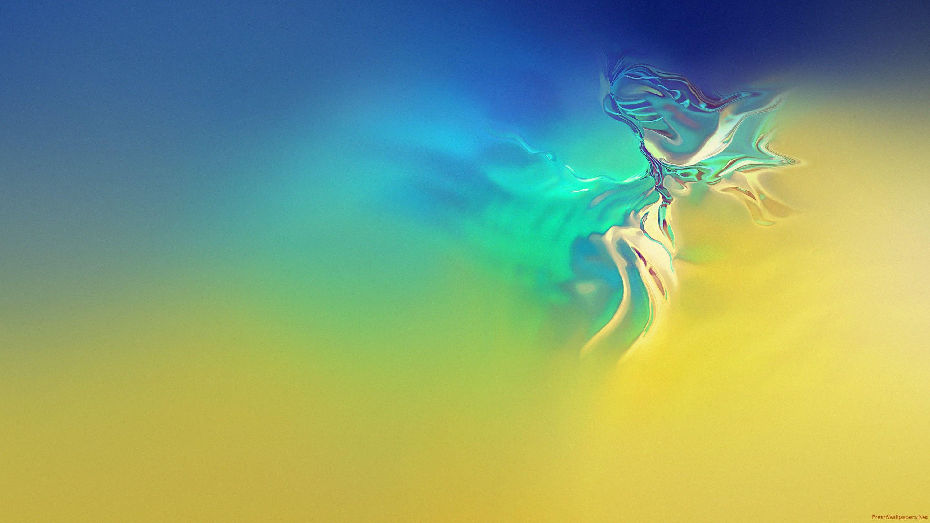 3000x1688 Samsung Galaxy S10 Blue Green Abstract Stock wallpaper