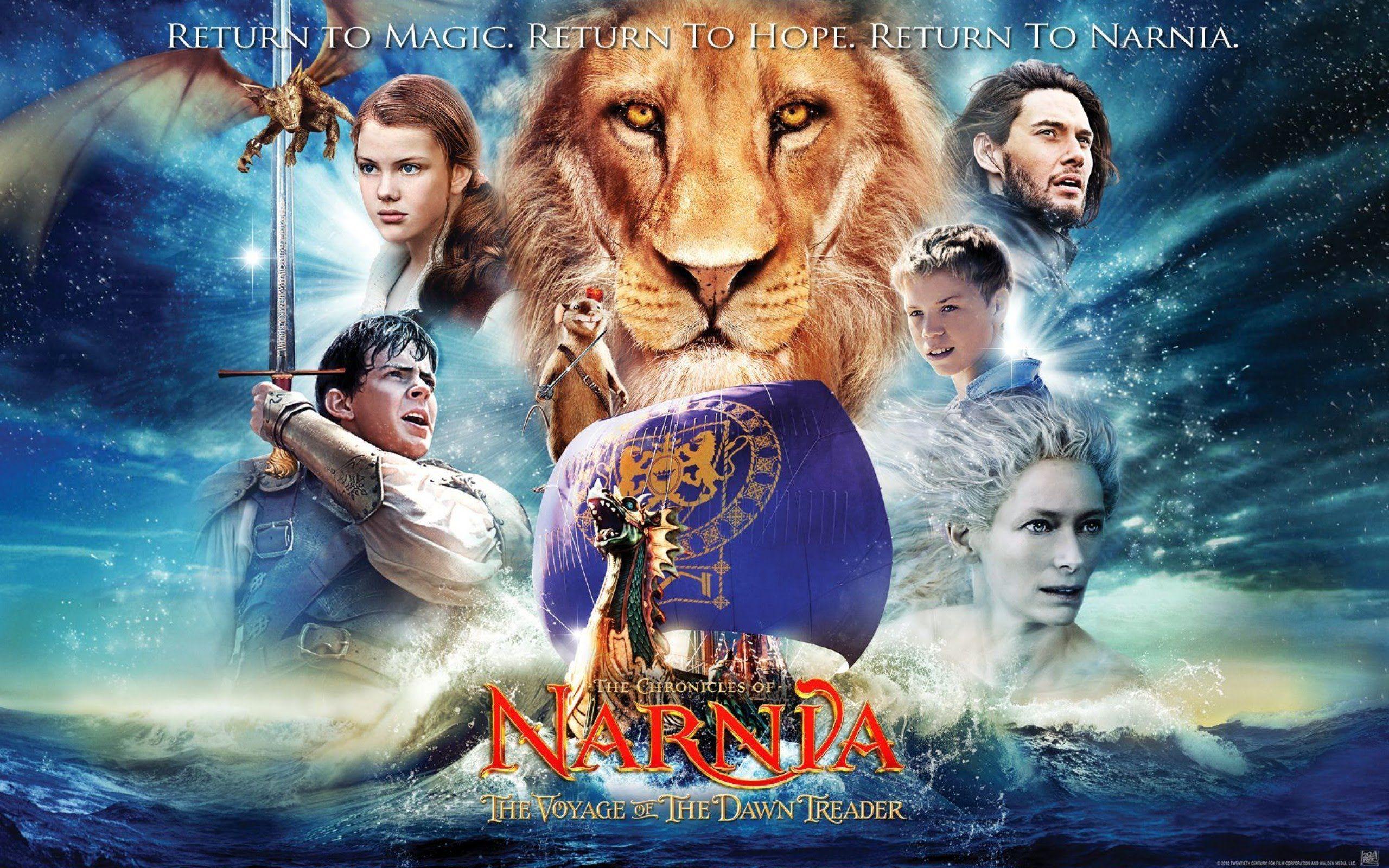 Хроники нарнии 1 русские. Хроники Нарнии: покоритель зари / the Chronicles of Narnia: the Voyage of the Dawn Treader (2010). Хроники Нарнии 2005 Лев. Хроники Нарнии Постер.