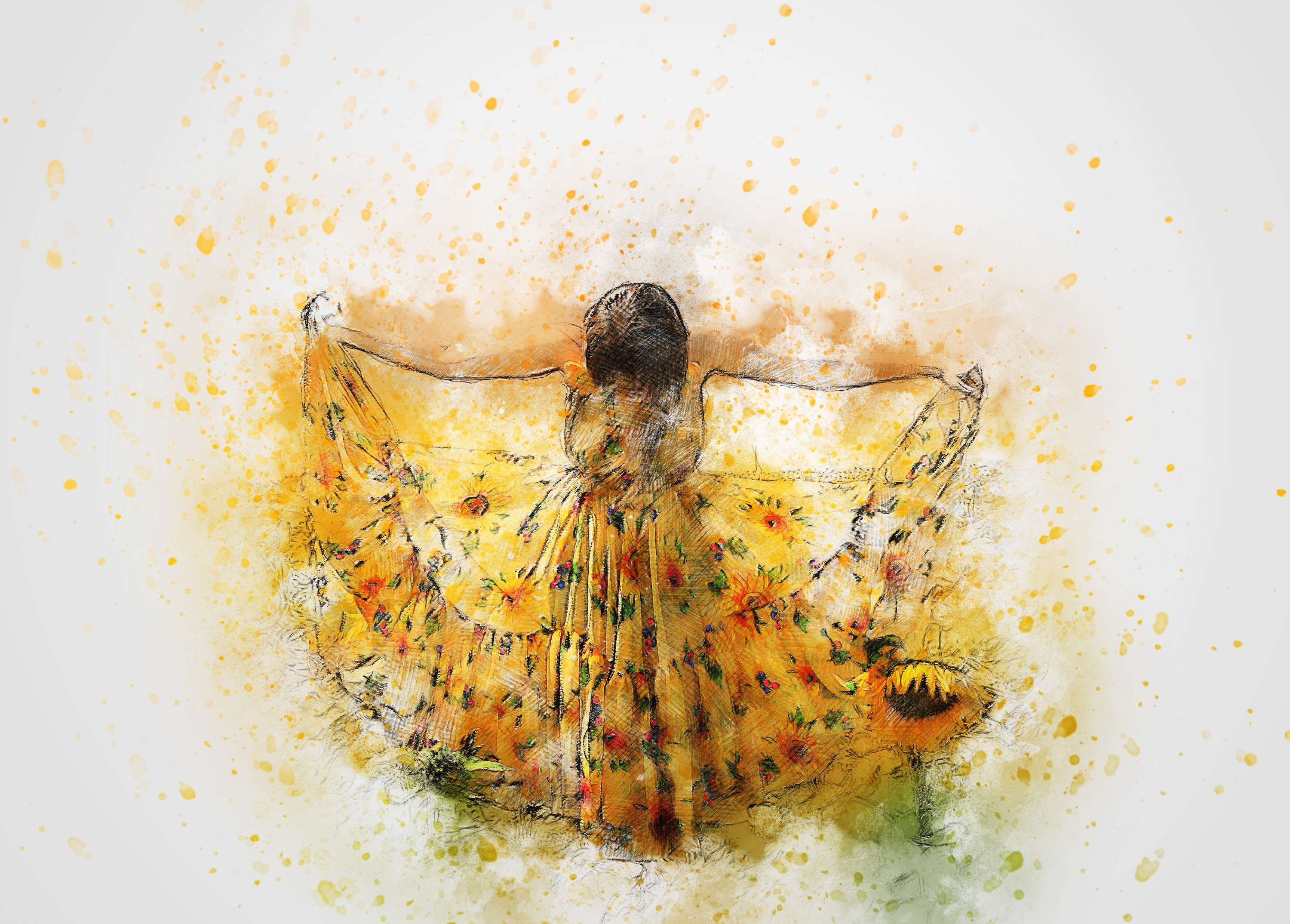 3000x2148 abstract, art, artistic, design, dress, floral