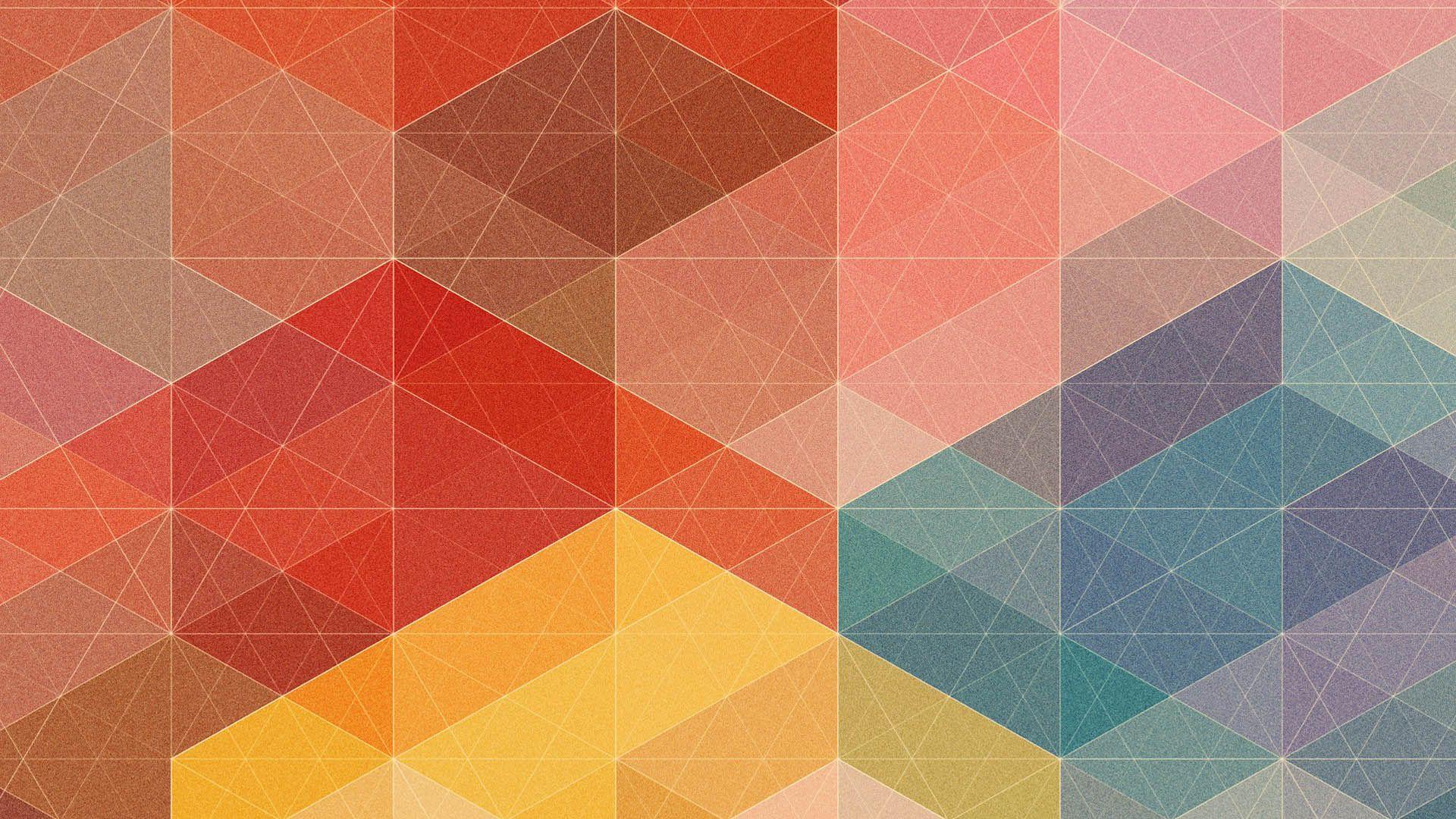 1920x1080 Chấm kết nối Hình tam giác đầy màu sắc Hình nền Máy tính