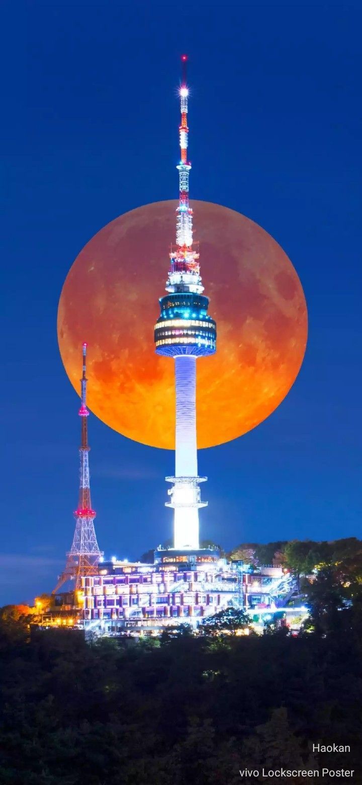 720x1560 Namsan Tower Korea #Wallpaper